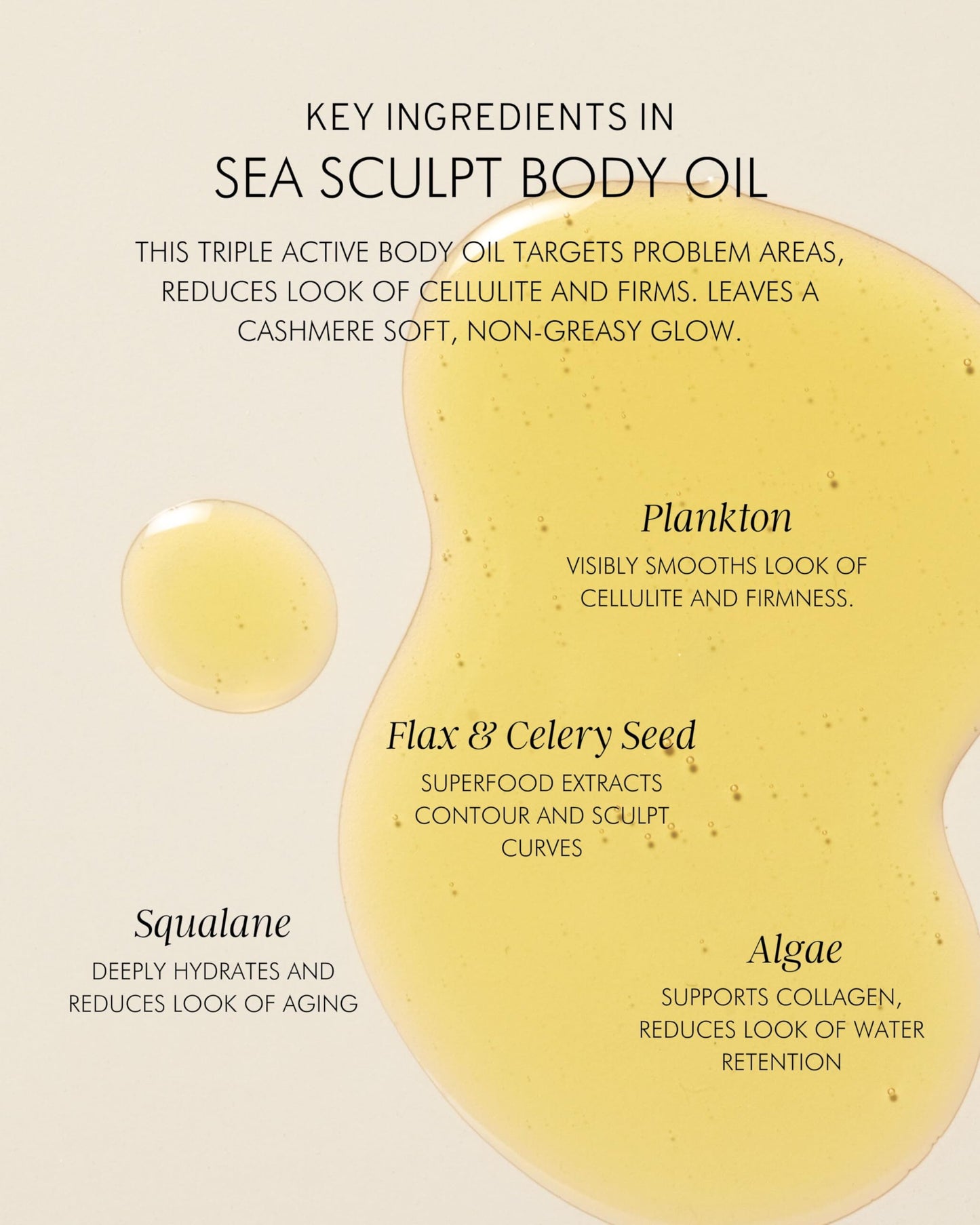 MARA - Natural Algae + Moringa Sea Sculpt Body Oil | Plant-Based Skin Care | Firm, Hydrate + Refine the Skin with Squalane (4 fl oz | 120 ml)