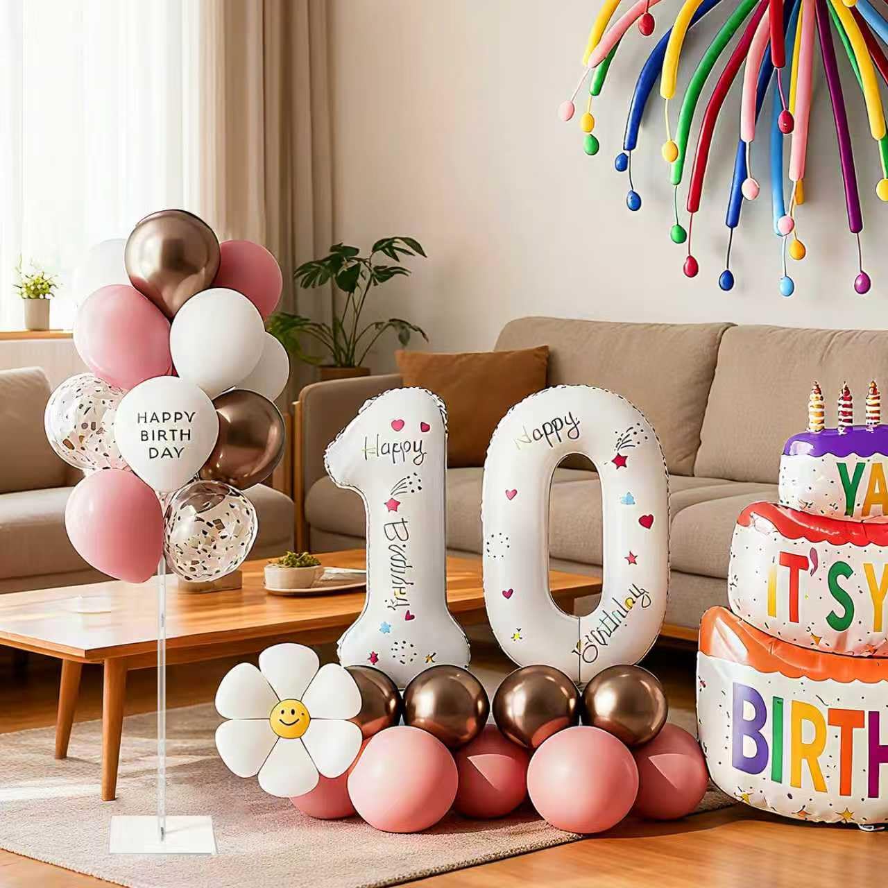 HONTUU 6 Pack Clear Acrylic Balloon Stand Kit, 23.6 Inch Reusable Balloon Sticks Holder with Base Perfect for Tabletop Centerpiece Party Event Decorations (23.6" 6 Pack)