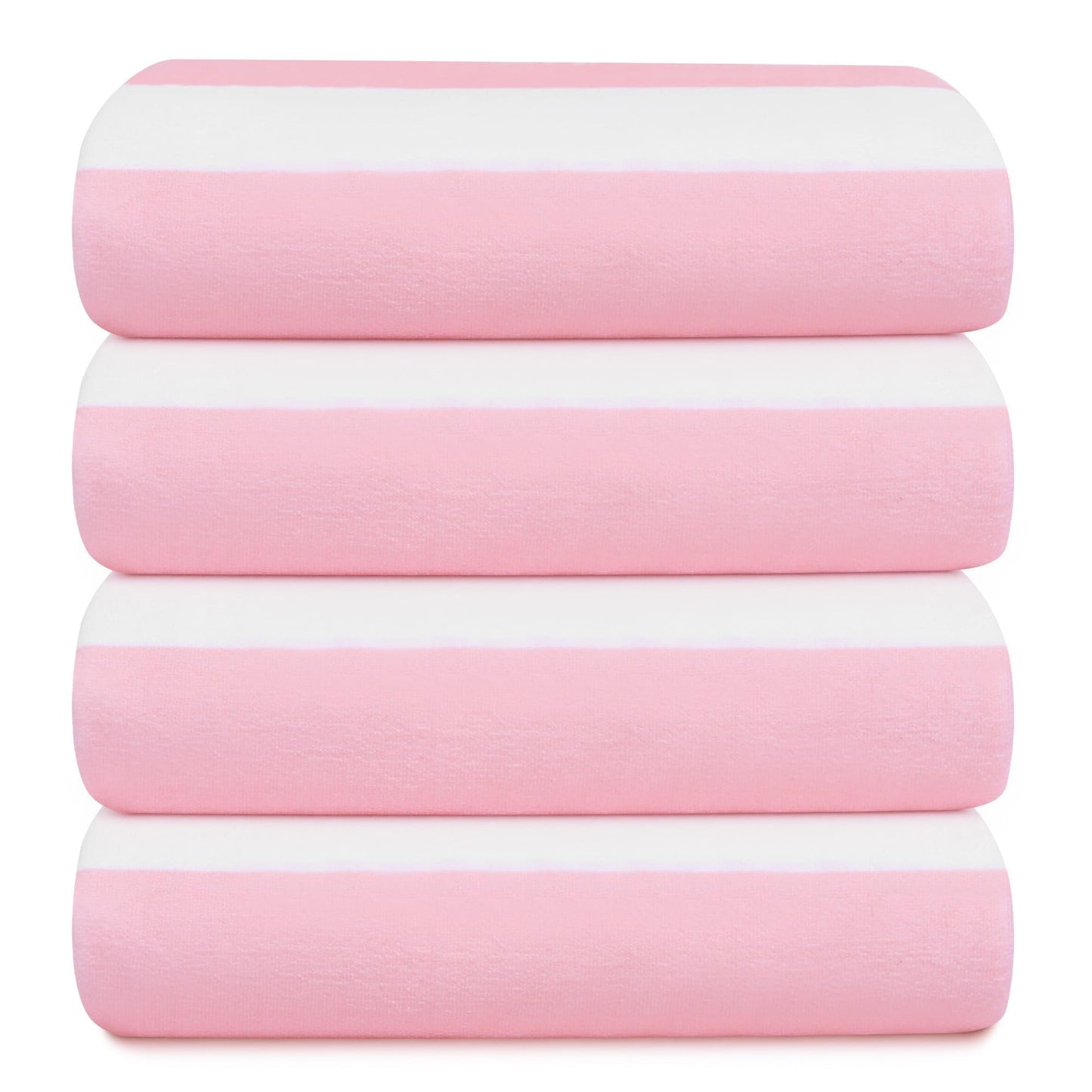 Touchat 4 Pack Beach Towels Oversized 30'' x 60'' Microfiber Pool Swim Bath Camping Travel Cabana Stripe Quick-Dry Super Absorbent Lightweight Sand Free Towel for Adults, Multi-Functional,Pink