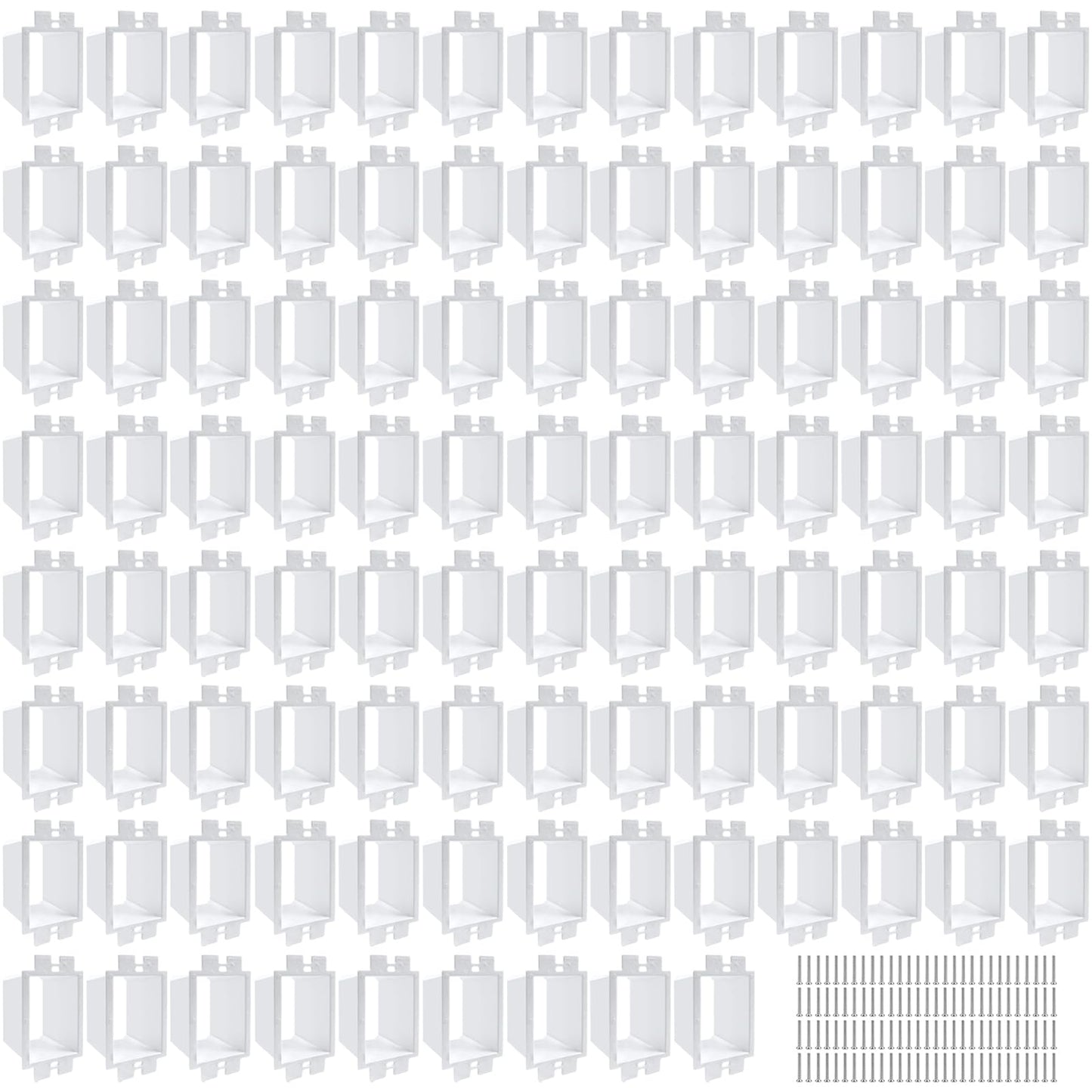 100PCS BE1-2 Electrical Outlet Box Extenders with 200PCS Screws, (1-Gang)Electrical Power Outlet Box Extender,Single Gang Box Extender Electric Box Extender 1 Gang Power Switch Receptacles Accessories