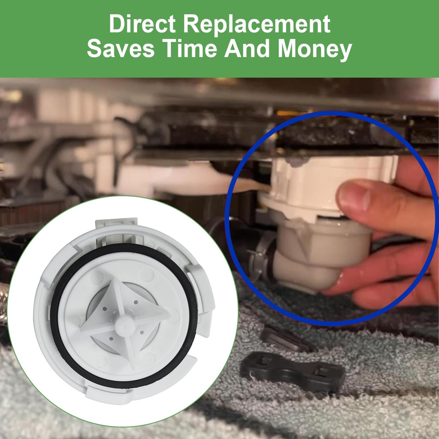 ABQ75742501 Dishwasher Drain Pump Motor Fit for Kenmore LG Dishwasher Drain Pump - Replaces EAU62043401 ABQ75742505 EAU60710802 PS11710287