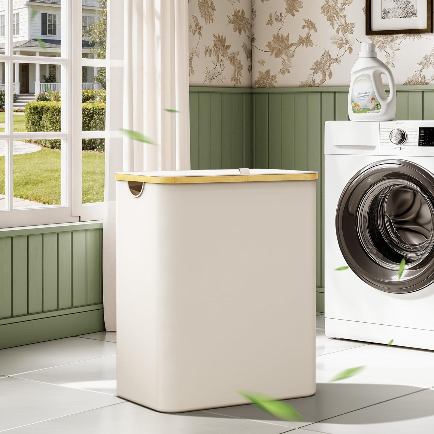 Hampers for Laundry Basket with Lid, 160L Extra Large Laundry Hamper 3 Section Dirty Clothes Hampers for Laundry Divided Laundry Basket Organizer for Bedroom,Laundry Room, Dirty Clothing Hamper, Beige