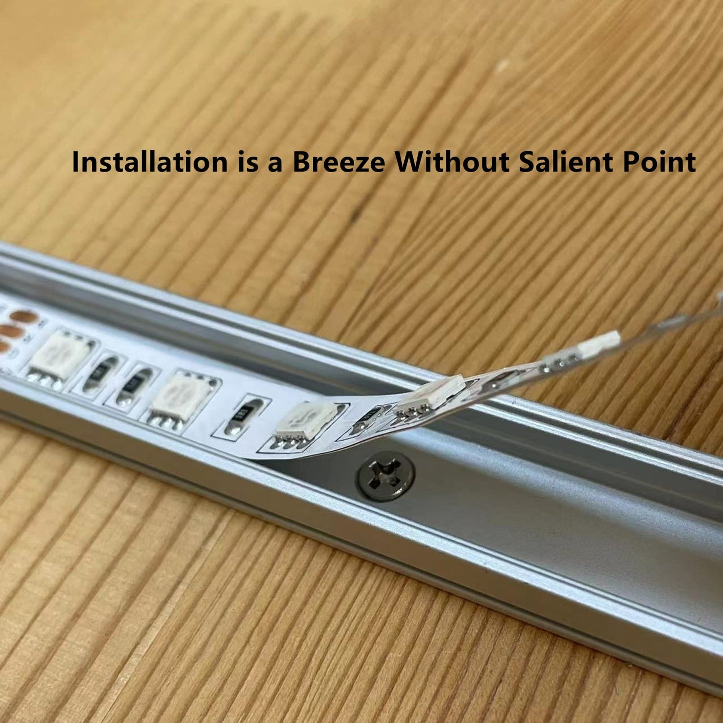 10-Pack Pre-Drilled Countersunk Hole 3.3FT LED Strip U Channel Diffuser, Hacksaw Easy Cut Tight and Flush Mounted Under Cabinet Tape Light Aluminum Low Profile with Screw and End caps (10)