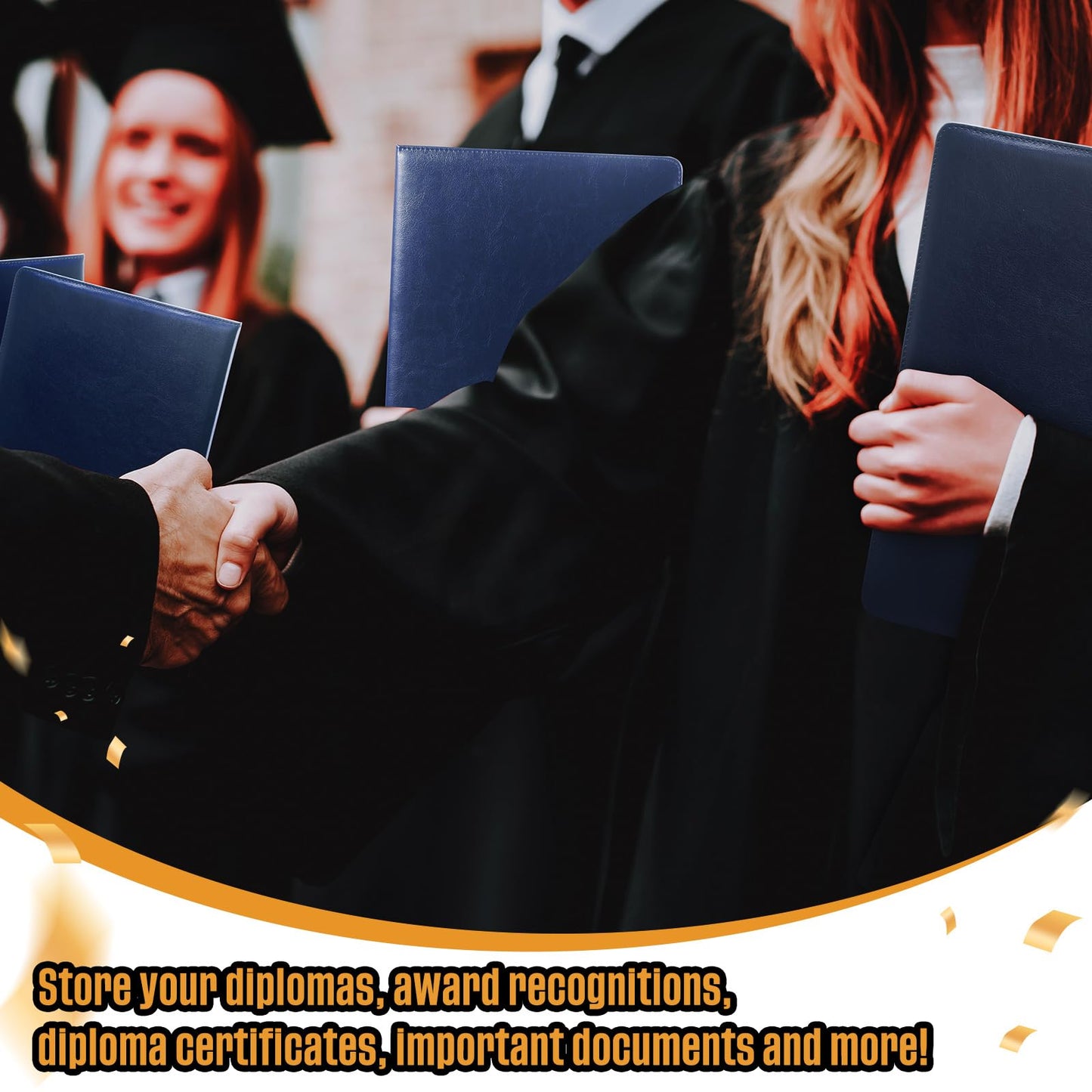 Tenare 10 Pcs Leather Certificate Holder 8.5 x 11 Inch PU Black Red Blue Purple Phd Bachelor Master Diploma Cover Professional Award Folder for Official Graduation Competition Contest Charity (Blue)