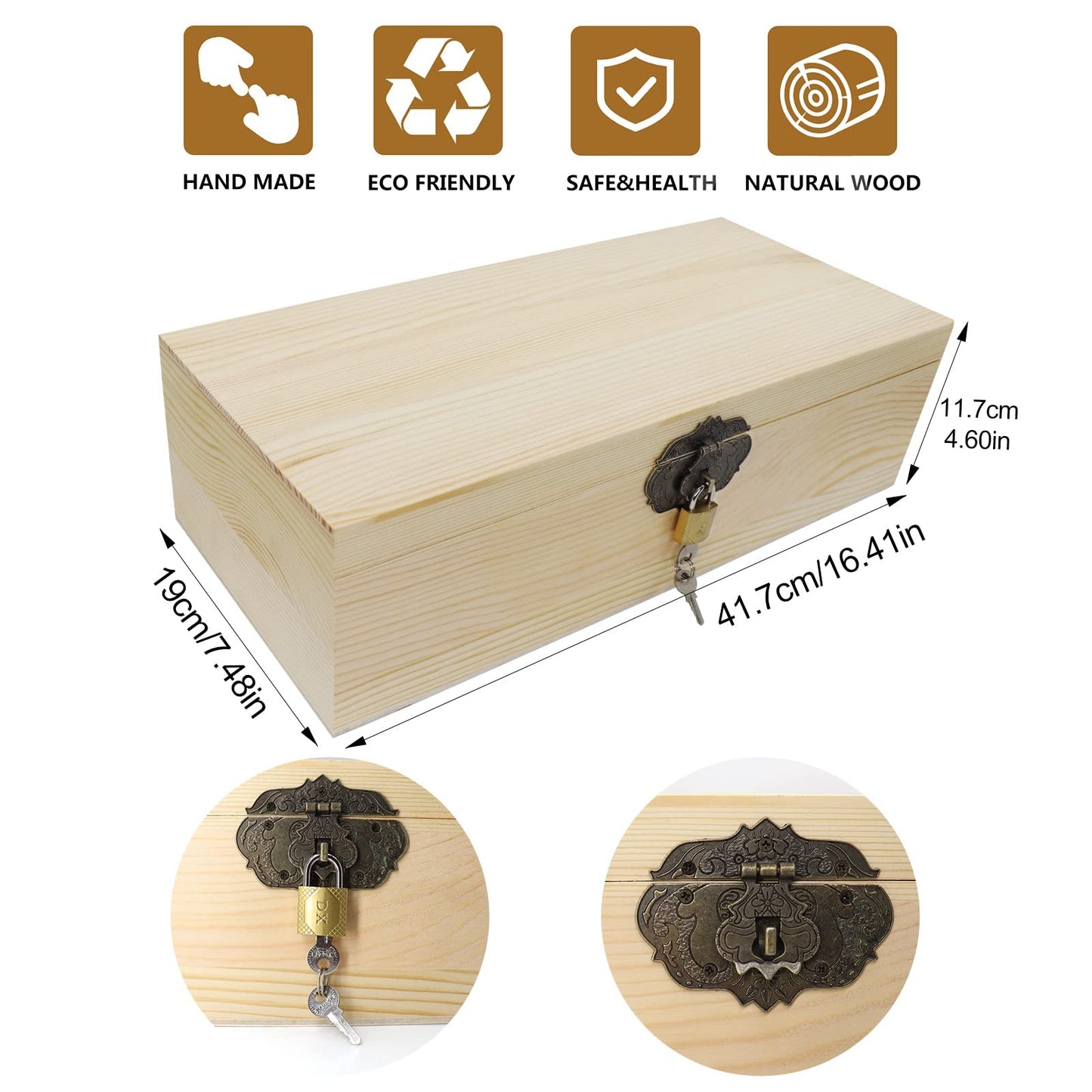 Mczxon Wooden Locking Currency Money Cash Tray with Coin Tray, 5 Compartment Wooden Cash Money Currency Organizer Storage Change Box Case Holder Moneyboxes with Lockable Cover 300 Money Wrappers