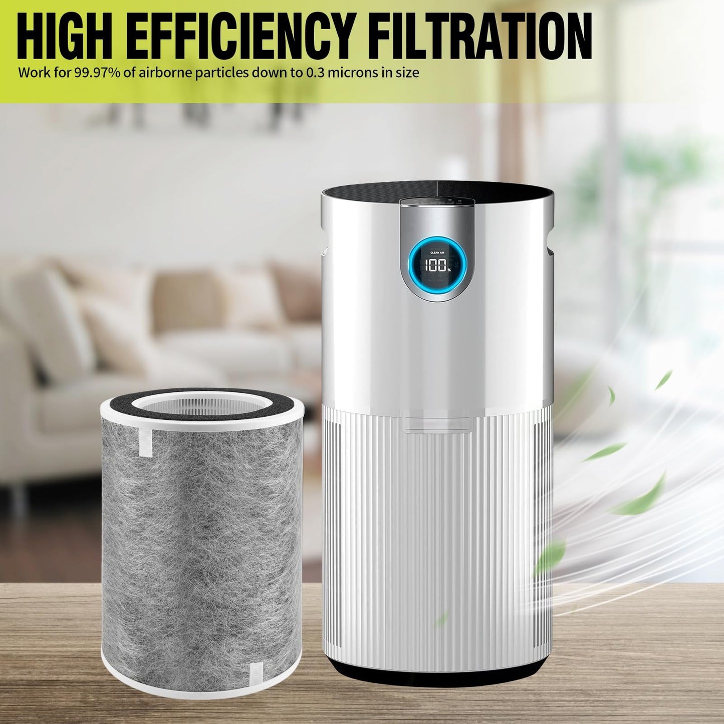 Senowi 2 PCS HP201 HP202 Replacement Filter Compatible with Shark HP200 HP300 Series HP201 HP202 HP301 HP302 UA205 HC501 HC502 Air Purifier MAX, Compare to Part # HE2FKBAS, HE2FKBASMB