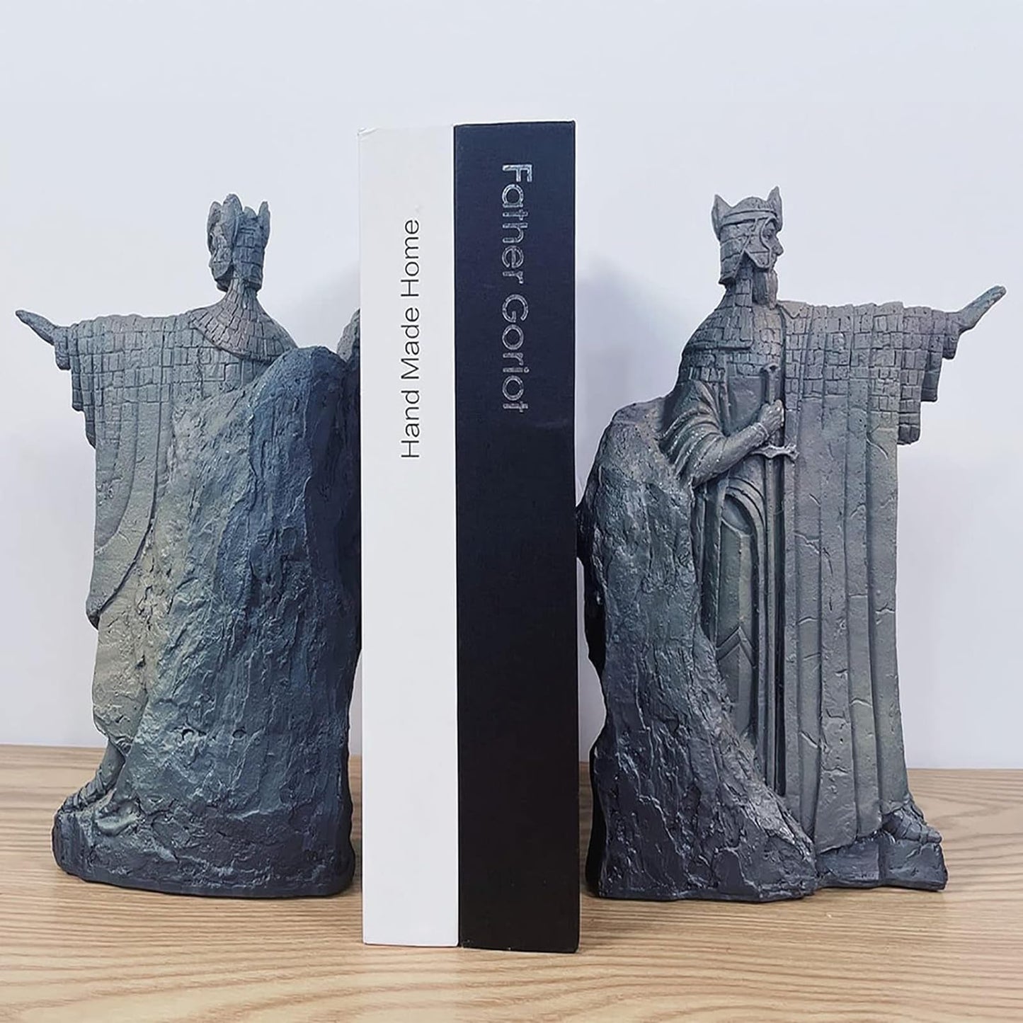Lord of The Rings Bookends, Resin Decorated Bookshelf, 9.8 Inch Lord of The Rings Gifts Book Ends Non-Slip Book Divider for Library Office Home Study
