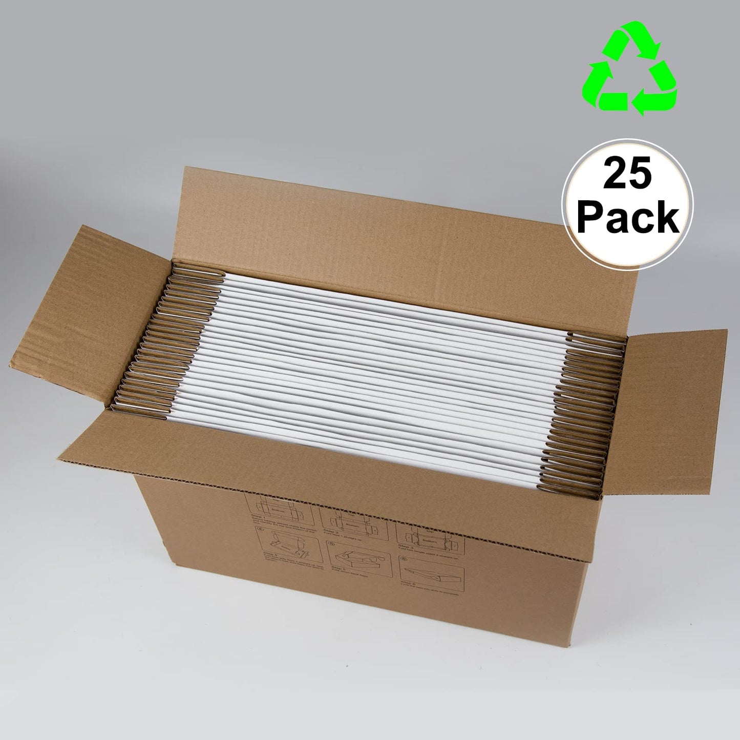 Sodissa 13x10x2 Inches Shipping Boxes Pack of 25, White Corrugated Cardboard Boxes for Small Bussiness
