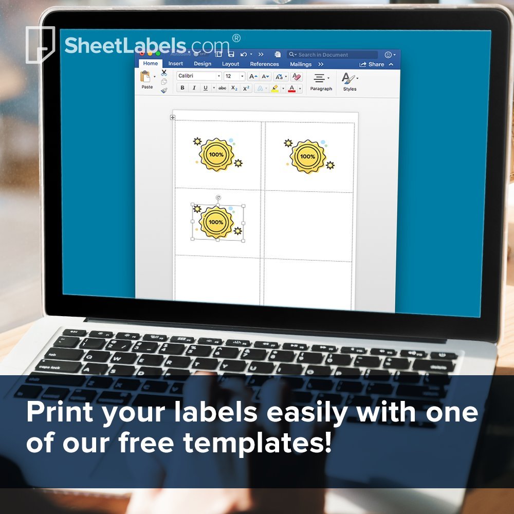Water Bottle Labels - Not Waterproof - from SheetLabels.com, 2" x 8", Laser or Inkjet Printable, Easy to Peel, 500 Labels - 100 Sheets