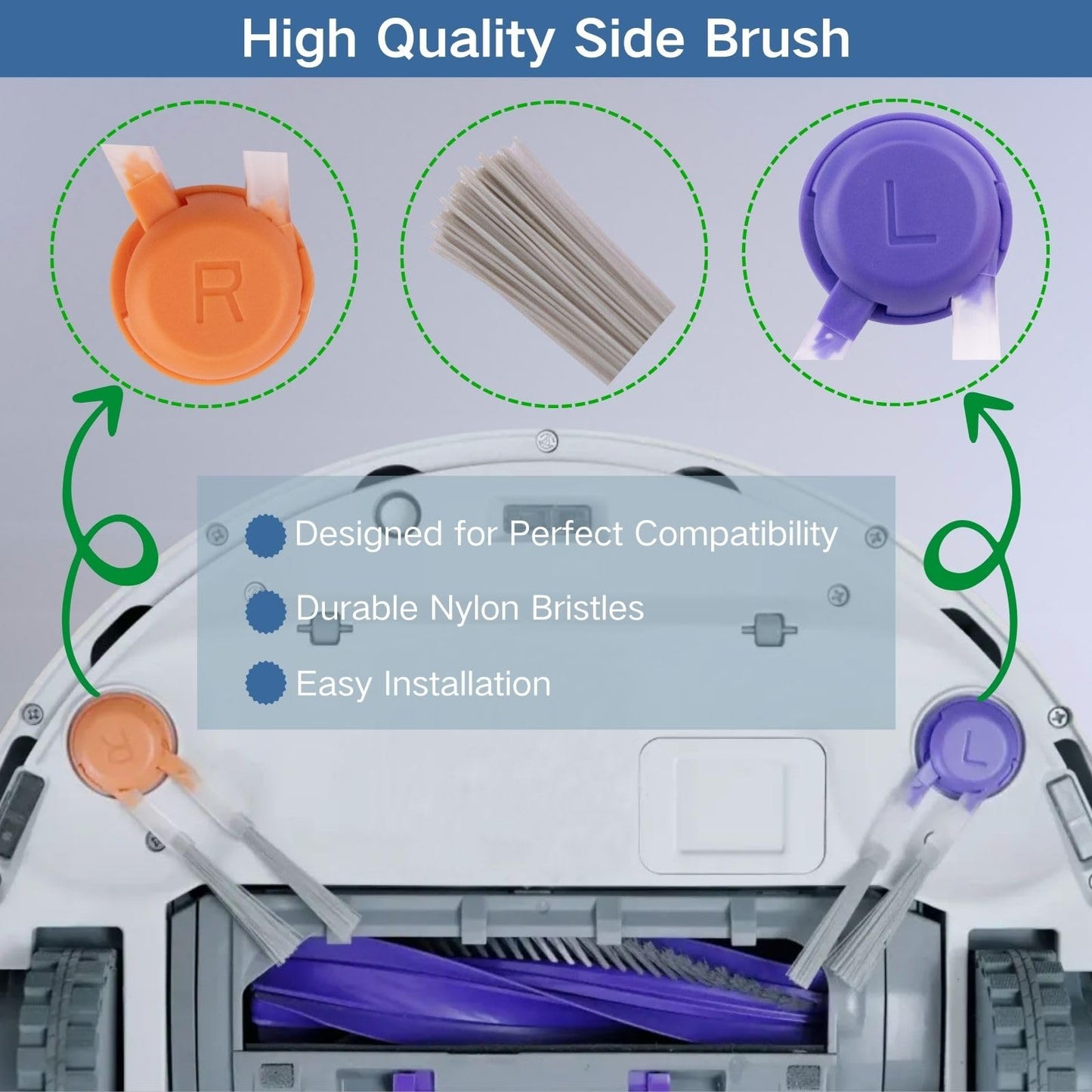 Replacement Accessories Parts Kit Compatible with Narwal Freo Z10 Ultra/Freo Z10 - Includes 6 Dust Bags, 6 Mop Pads, 6 Filters, 8 Side Brushes, 2 Rubber Main Brushes, 2 Water Tank Filter Sponge