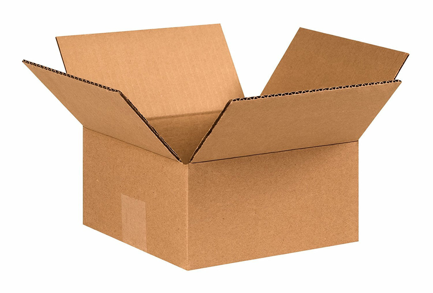 BOX USA 884 Flat Corrugated Cardboard Box 8" L x 8" W x 4" H, Kraft, For Shipping, Packing and Moving (Pack of 25)