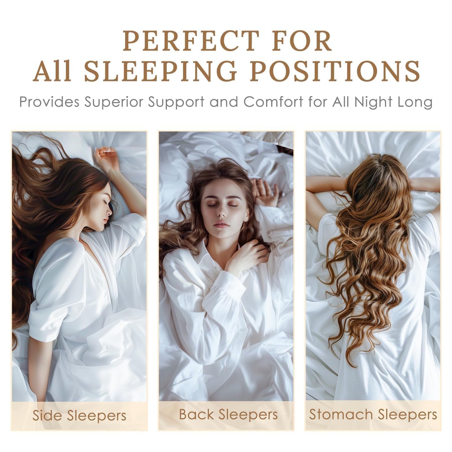 HUXMEYSON Pillows Queen Size Set of 4, Luxury Hotel Bed Pillows Set with Down Alternative Filling for Side and Back Sleepers