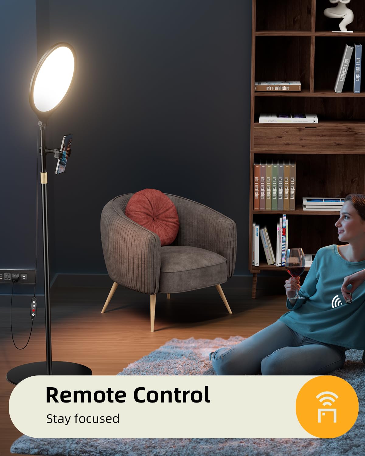 10.5" Ring Light with Stand and Phone Holder - 72" Tripod for iPhone with Light, Professional Led Ringlight for Video Recording/Make up/Streaming, Full Screen Light Ring for YouTube, Tiktok (Black)