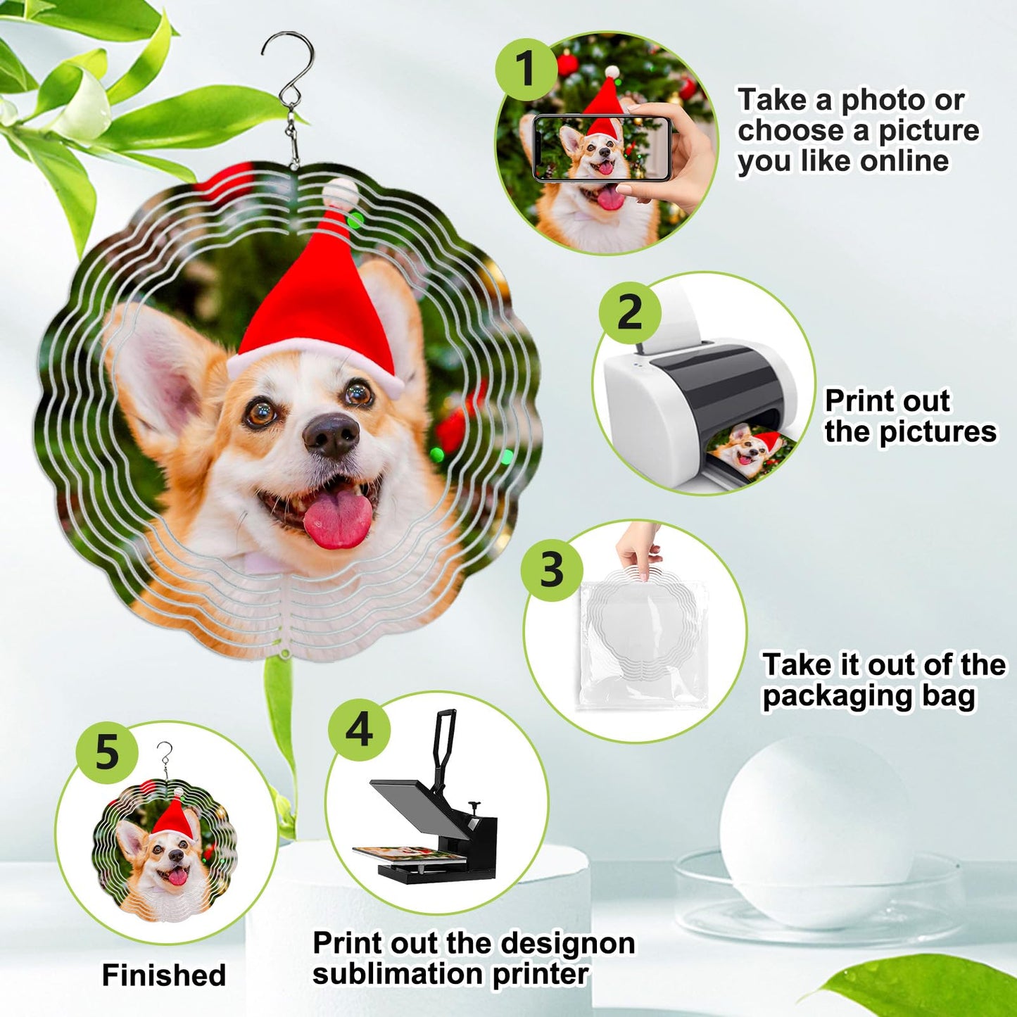 10 Pack Sublimation Wind Spinner Blanks 10 Inch,3D Wind Spinners Sublimation Blanks Products Bulk Aluminum Metal Sublimation Blank Wind Spinner for DIY Gift Indoor Outdoor Decoration