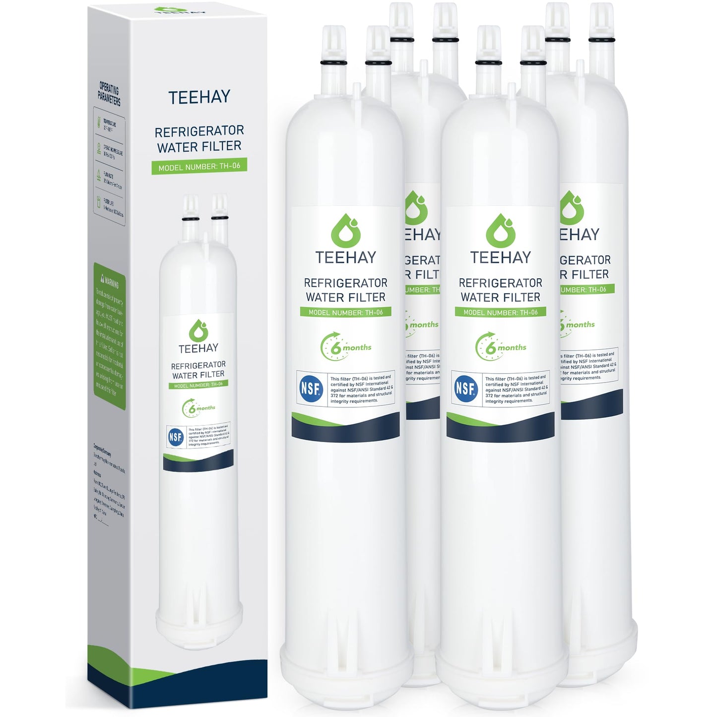 TEEHAY KAD3RXD1 Water Filter Replacement, Compatible with KitchenAid KSCS25INSS, KBFN502ESS, KBSD602ESS, KBSD608ESS, KBSD702MPS, KBSD708MPS, KBSN608ESS, KBBR306ESS, 4 Pack