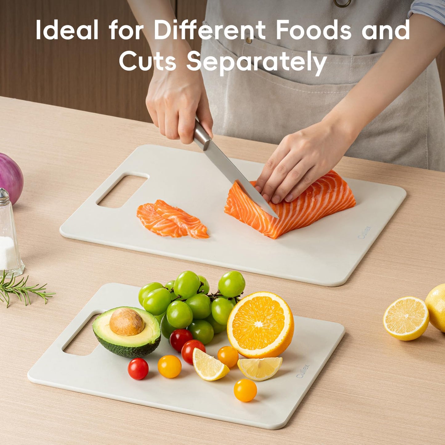 Culiex Wood Fiber Cutting Board Set of 2, Dishwasher Safe, Non-Toxic Cutting Board for Kitchen, BPA Free, Non-Slip, Non-Porous Composite Chopping Board for Meat Vegetable Fruit