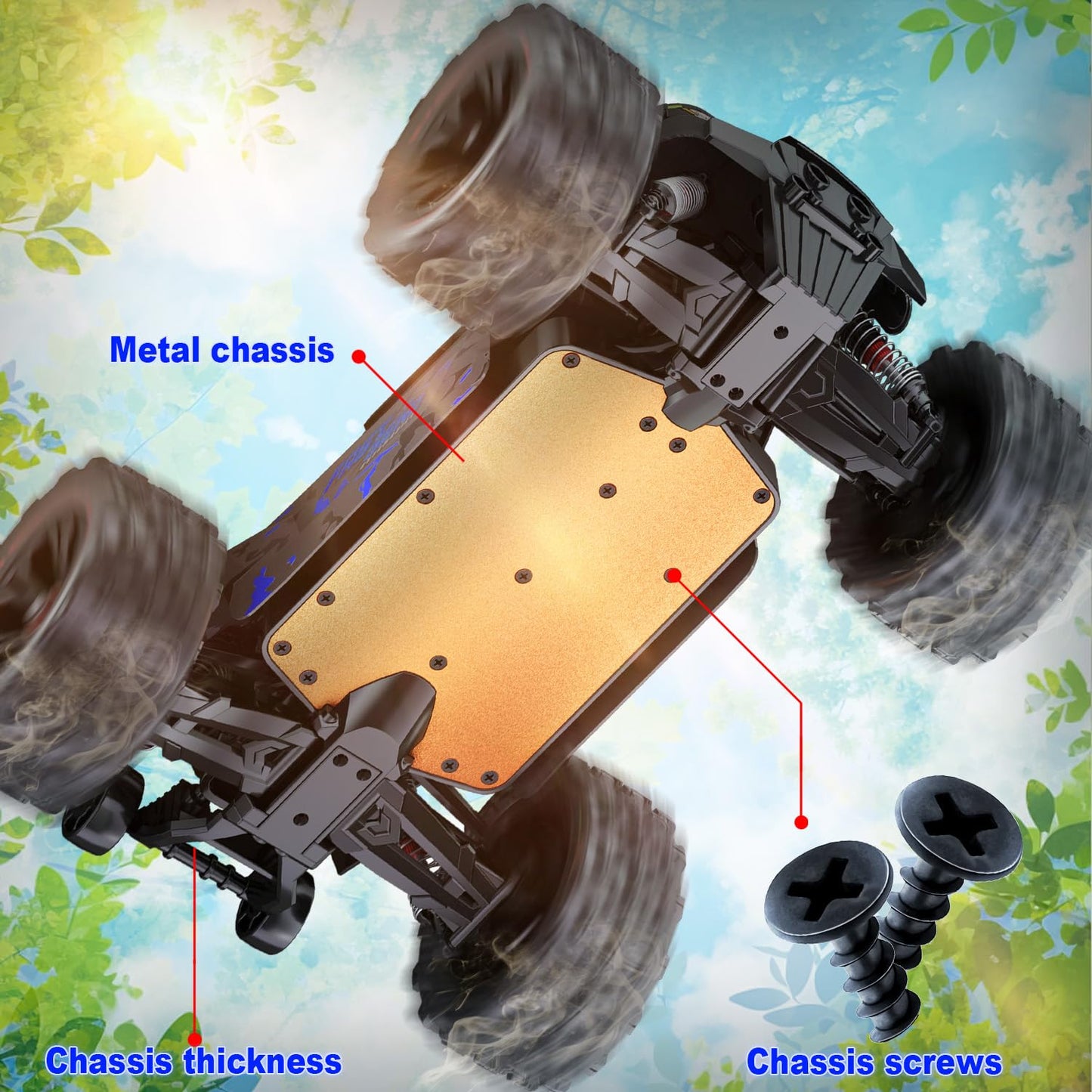 1/14 Scale RC Cars for Adults, 60+ KM/H High Speed RC Truggy, 4X4 Off-Road Remote Control Truck, Waterproof Electric Car with 2S Battery, All Terrain RC Vehicle for Snow, Sand, Beach & Rocky Surfaces