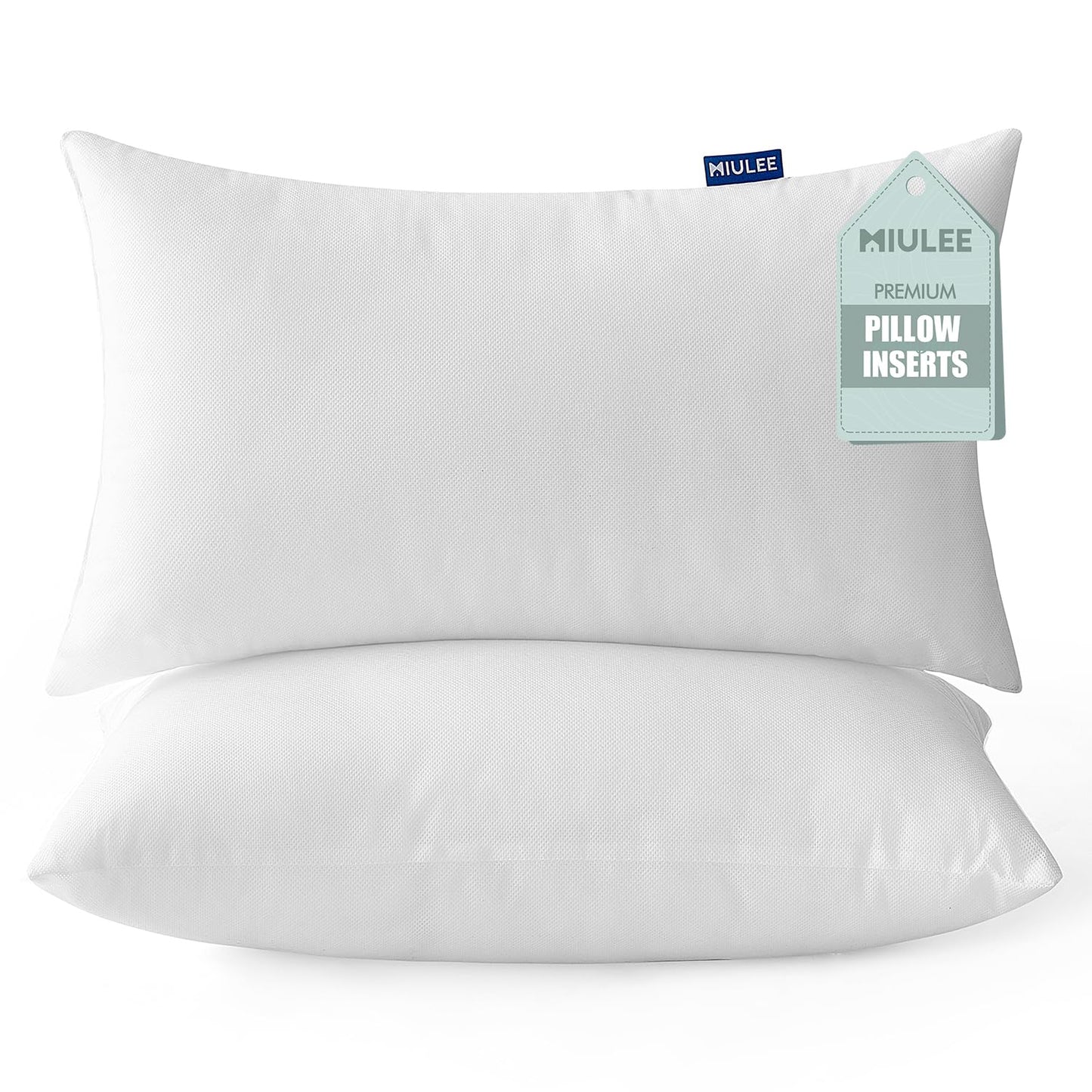 MIULEE Set of 2 Throw Pillow Inserts 12x20 Inches, Nowoven Decorative Pillow Inserts for Living Room