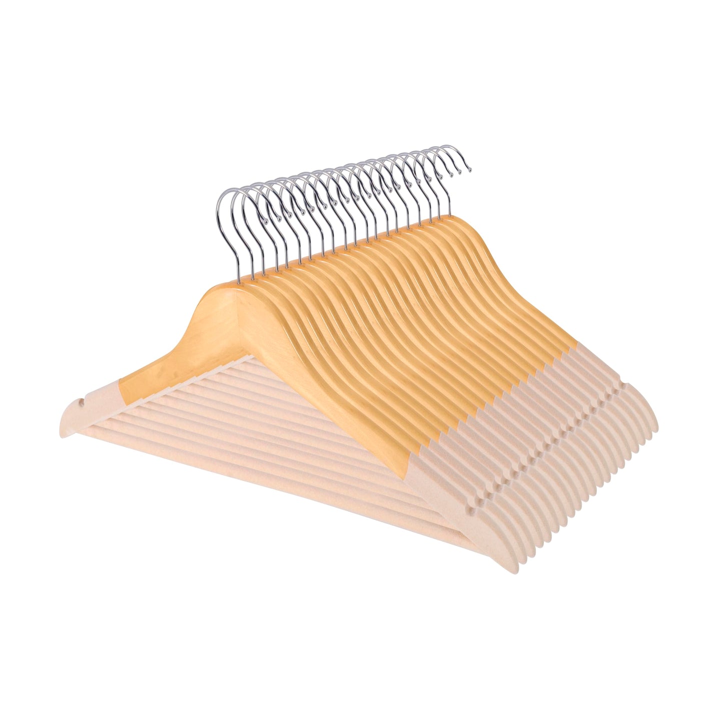 Wooden Hangers 20 Pack | Non-Slip Velvet Suit Hangers for Men | Luxury Velvet Hanger for Dresses, Coats, Jackets & Pants for Women and Men| Heavy-Duty Clothes Hanger - Beige – SAMSARC
