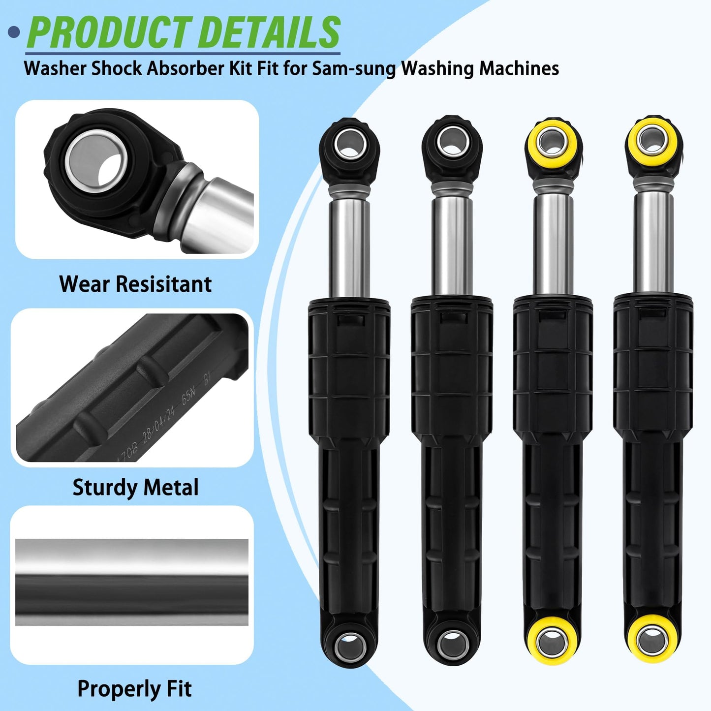 Semzohc Washer Shock Absorber Compatible with Sam-sung WF42H5000AW/A2 WF42H5200AFA2 WF42H5200APA2 WF42H5200AWA2 WF42H5600AWA2 WF45K6500AVA2 WF45K6500AWA2 WF45M5500AWA5 WF50K7500AVA2 WF50K7500AWA2