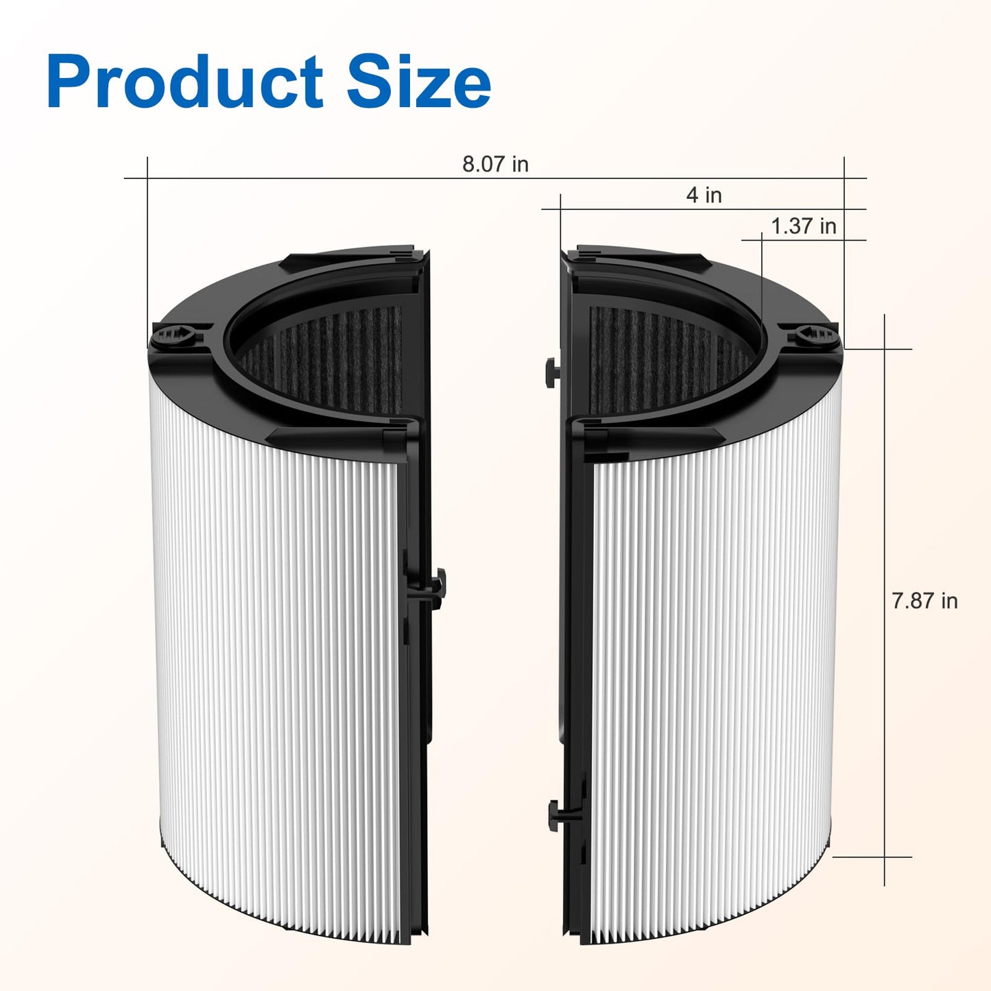 2 Pack Upgraded 360° Combi Glass HEPA+Carbon Filter for Dyson HP1 HP2 PC1 PC2 TP04 TP06 TP07 TP09 TP10 TP7A HP04 HP06 HP07 HP09 HP10 HP4A HP7A PH01 PH02 PH03 PH04 PH3A filter replacement, #965432-01