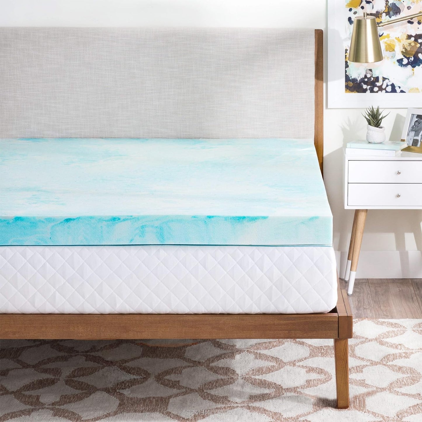 OLIXIS Gel Memory Foam Mattress Topper, Queen 3 Inch, Cooling Gel Infused Soft Comfy Breathable, Pressure-Relieving, CertiPUR-US Certified
