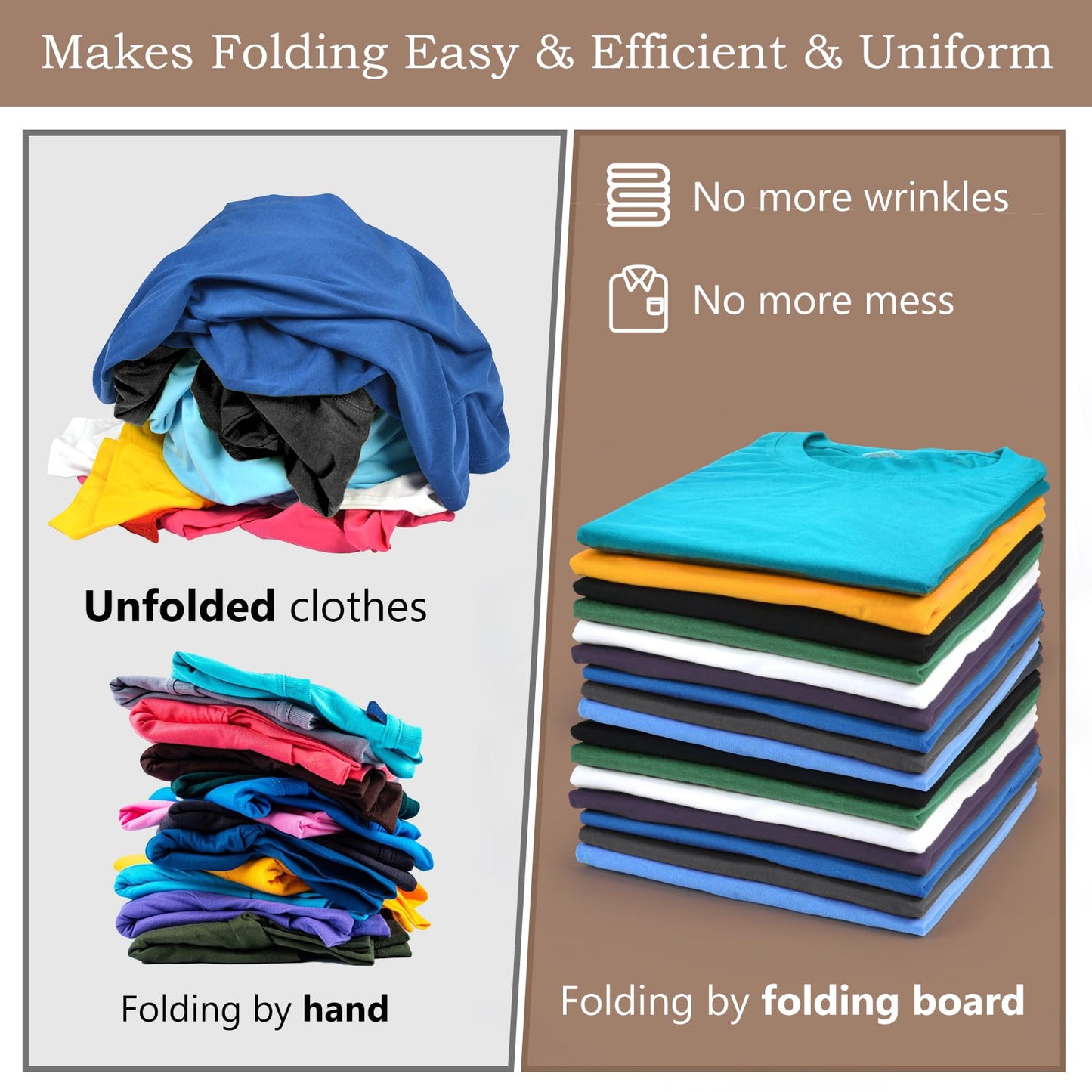 BoxLegend Shirt Folder V7 Metal for Wear Resistance Clothes Folding Board Storage Tshirt Folder Board Metal Edging and Joints Laundry Folding Board Black