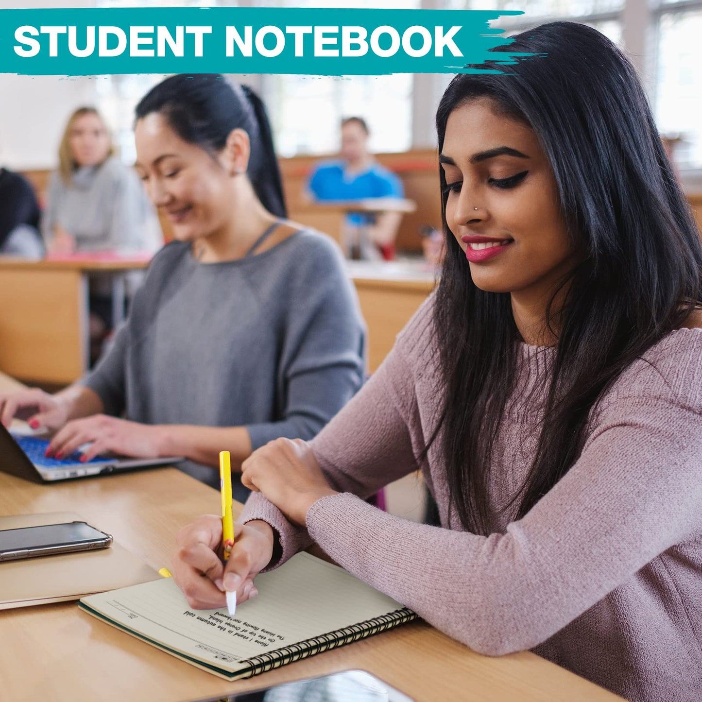 Leinuosen 36 Pack Lined Spiral Notebook Journal A5 Ruled Notepad Sketchbook Hardcover Lined Notebooks Journals for Office School Supplies, 100 Pages/ 50 Sheets, 8.3 x 5.5 Inches