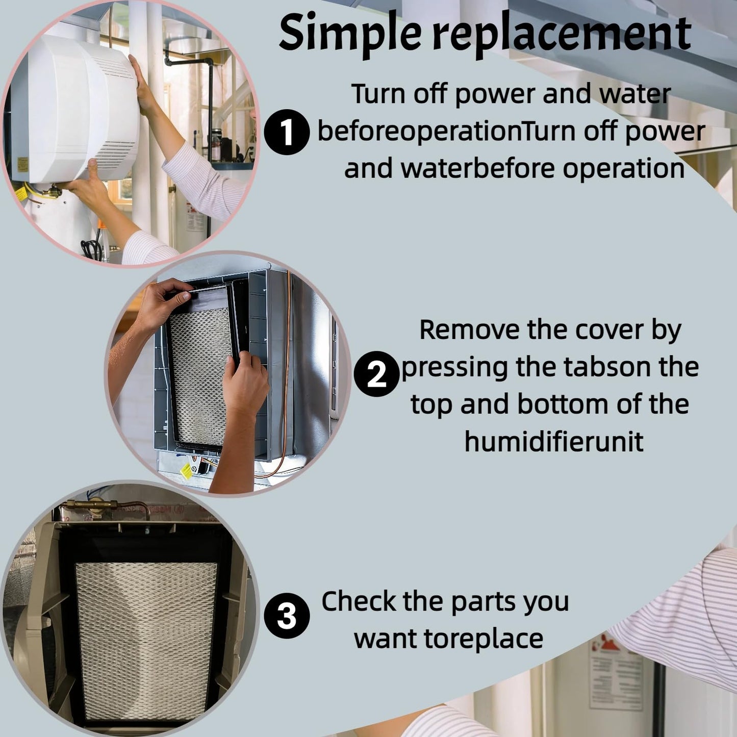GeegAcc 4750 Humidifier Maintenance Kit with Model 35 Water Panel Replacement Filter, Compatible with Aprilaire Whole-House Humidifier Models 700,700A,700M,760,760A,768