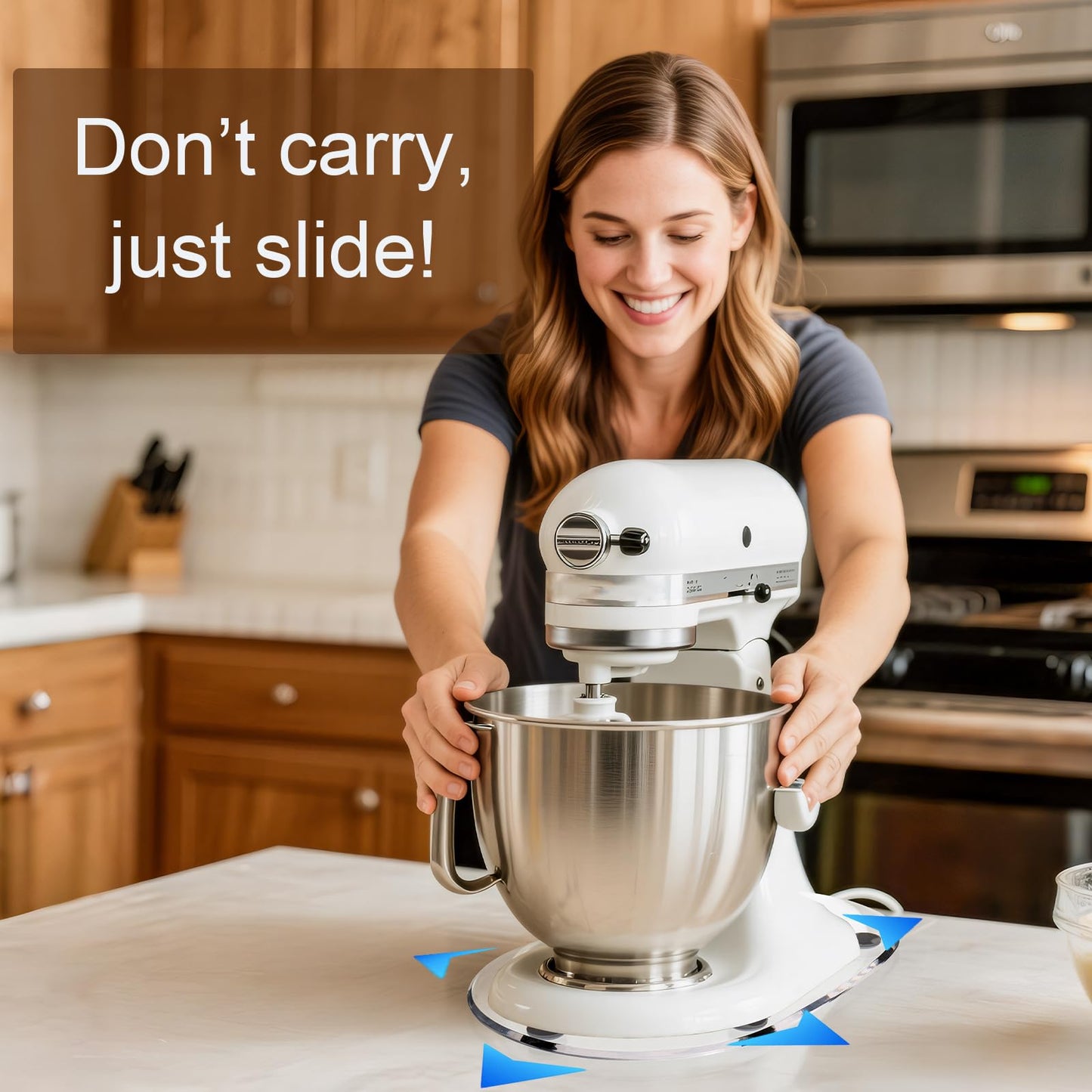 Baemin Thickened Acrylic Mixer Slider (Compatible with KitchenAid Mixer) (Slider for 5-8QT Stand Mixer) (Mixers Accessories) Sturdy Heavy-Duty Mixer Slider, Clear