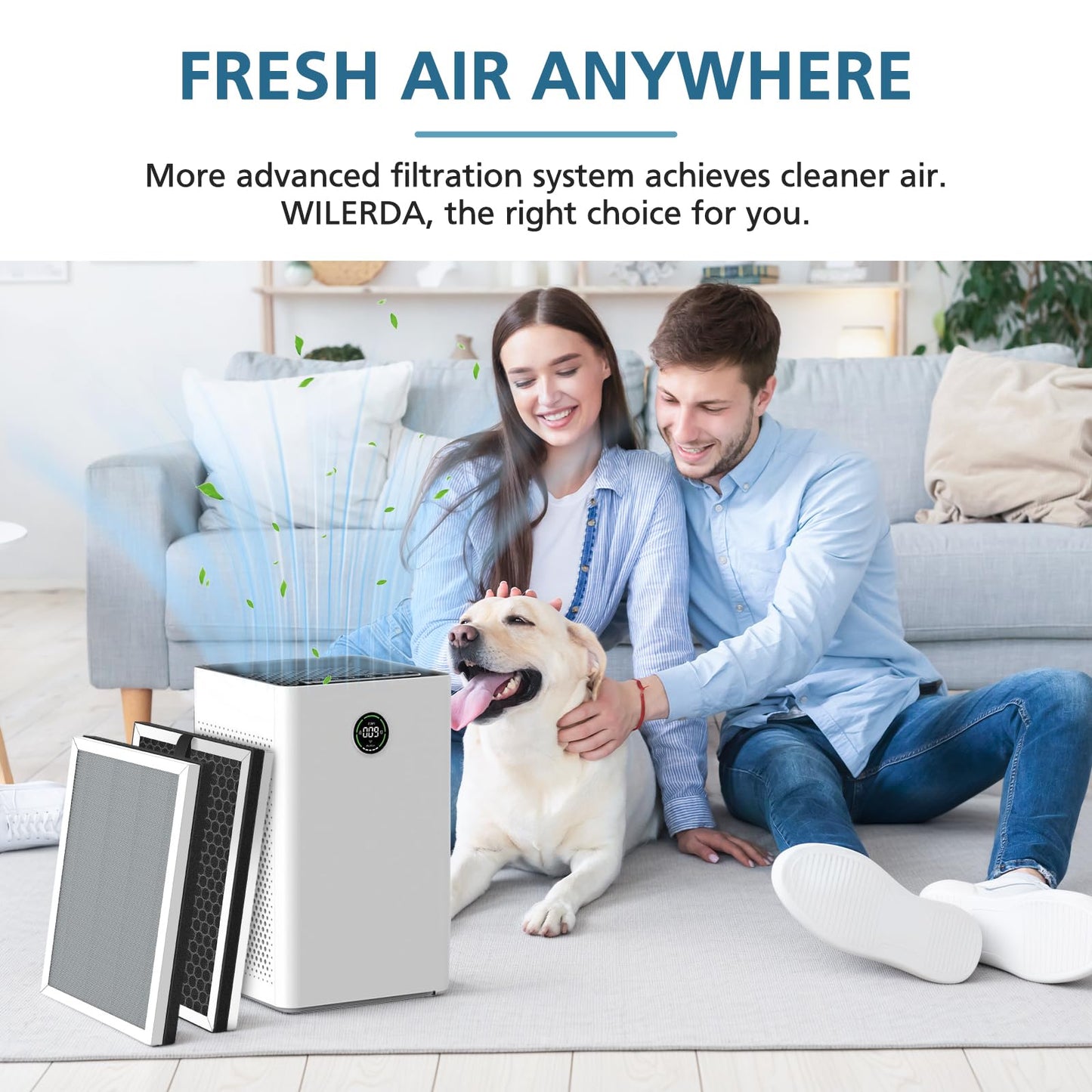 JF260 Replacement Filter Compatible with JF260 Air Purifier, 3-in-1 Pre-Filter, HEPA, Activated Carbon Filtration System - 4 Pack