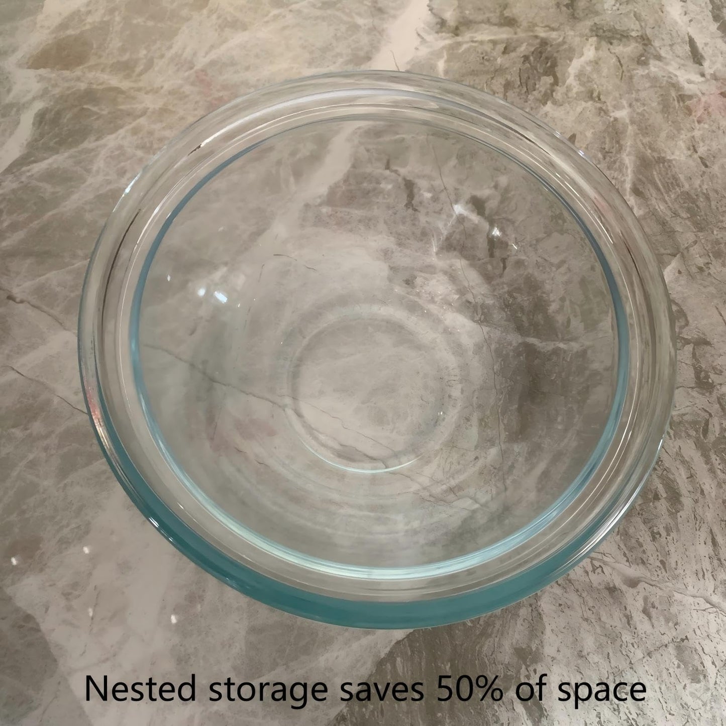 BECFISH Large Borosilicate Glass Mixing Bowls, Set of 2 (6.4QT, 3.7QT) - Heavy-Duty, Stackable & Lead-Free. Oven, Microwave, Dishwasher & Freezer Safe. Ideal for Sourdough, Baking, Prepping, Serving.