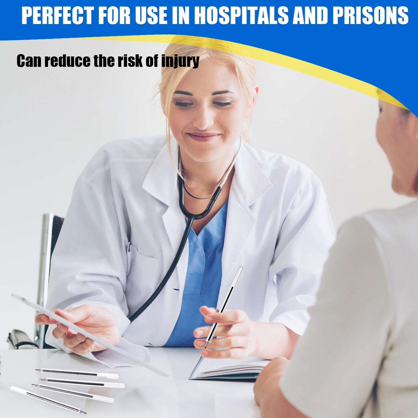 Sayglossy 240 Pcs Safety Pens 3.8 Inches Flex Fountain Flexible Non-lethal Paper Pens for Mental Health Hospitals and Prisons