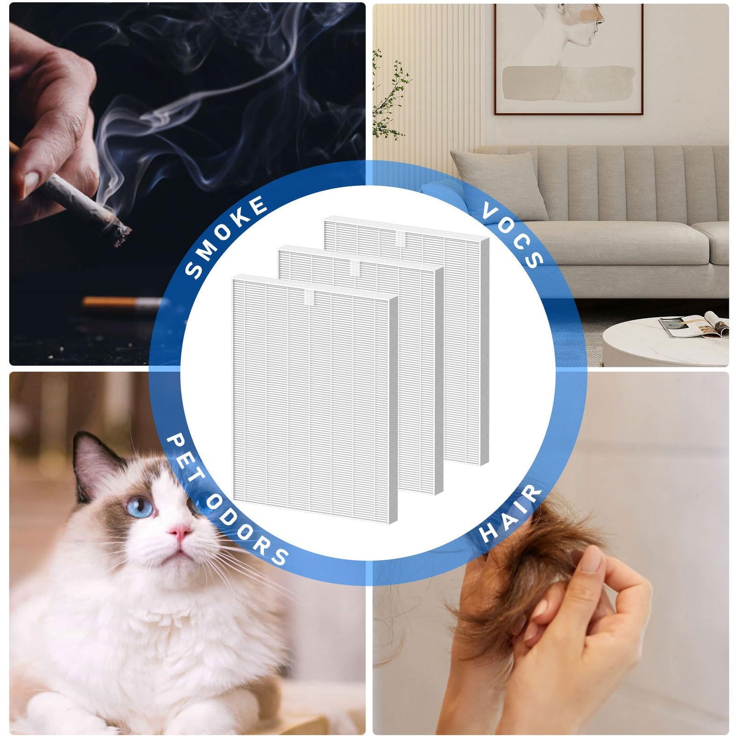 D360 Ture Replacement Filter Compatible with Winix D360 Air Cleaner Purifier, Item Number 1712-0101-02, 3 Ture Filter Only