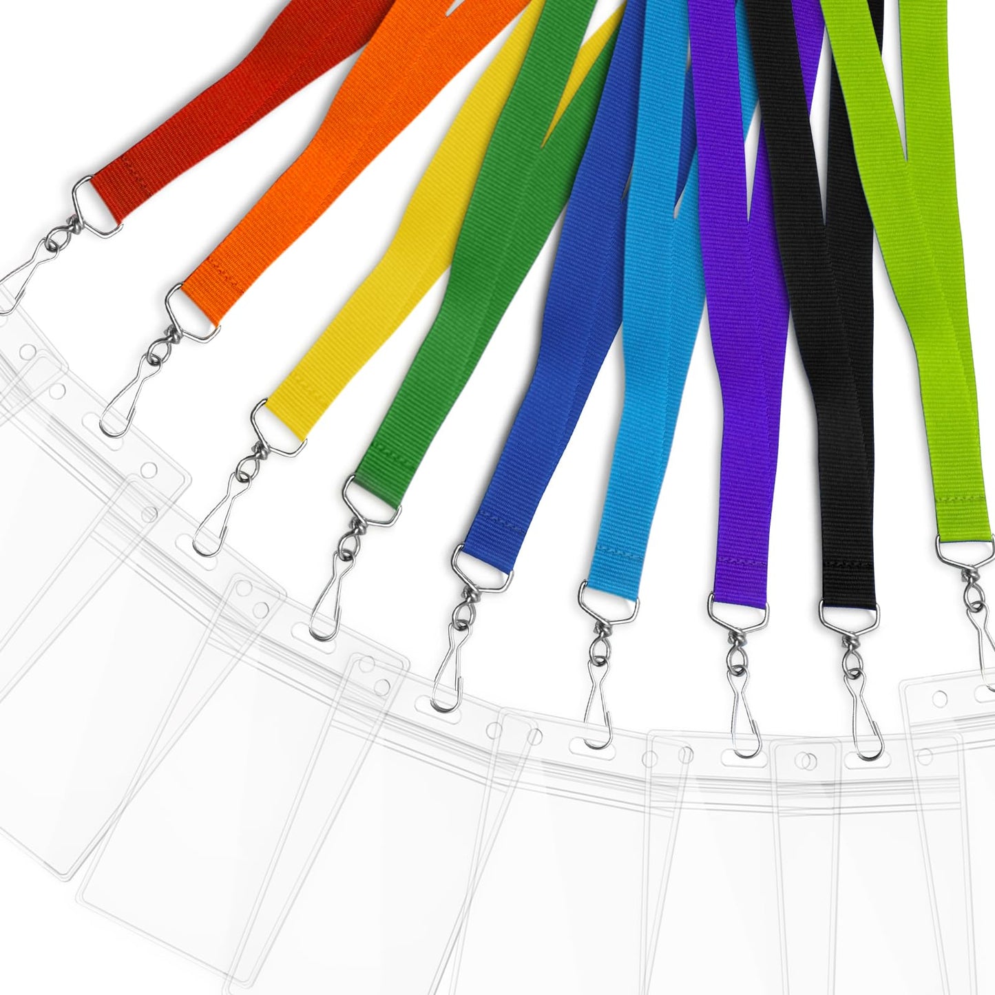 48-Pack Red Breakaway Lanyards with Waterproof Badge Holders, Polyester Neck Straps for ID Cards, Events, Office, and Schools