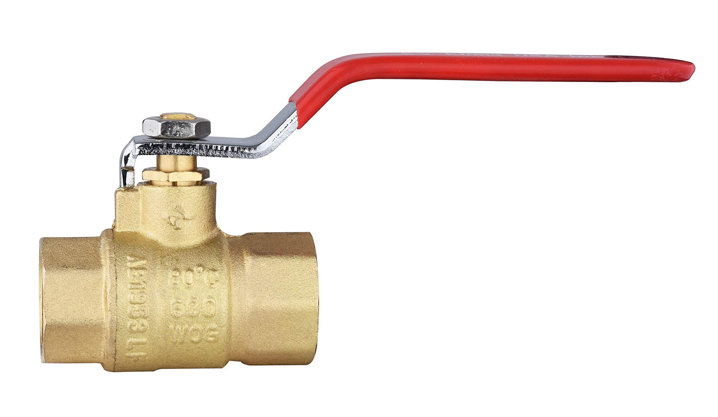 (Pack of 10) EFIELD 3/4-Inch 600 WOG FNPT Heavy Duty Full Port Brass Ball Valve FIP Threaded,(VALVE229-10PCS)