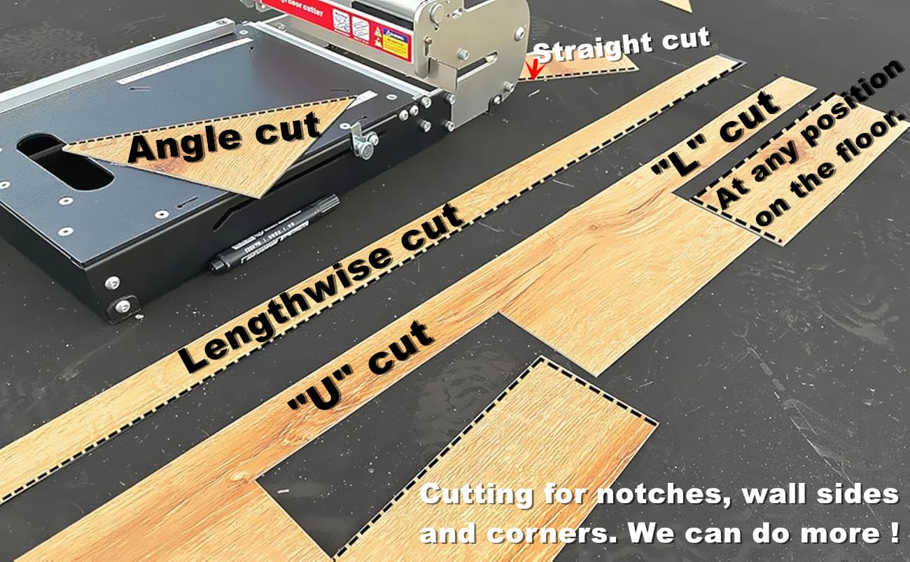 MantisTol 13" Pro SPC, LVP, LVT, WPC, RVP, VCT, PVC and Rigid Core Vinyl Flooring Cutter LVT-330; Cuts up to 5/16" (8mm) thick !