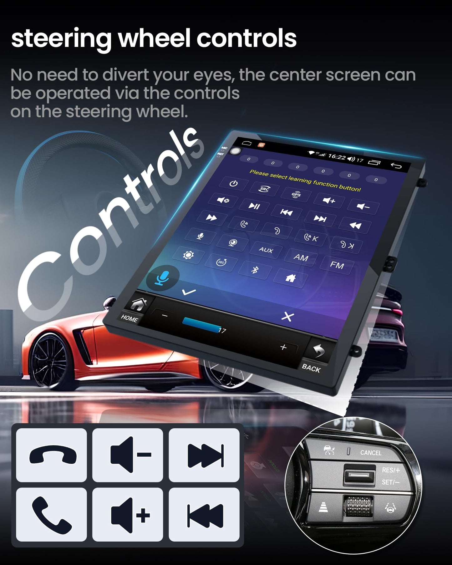 10.4 inches Android12 Car Stereo Ford Focus Radio Upgrade 2012-2018 with Touch Screen 1024 * 768 RDS Auto with GPS Bluetooth 5GWiFi Backup Camera