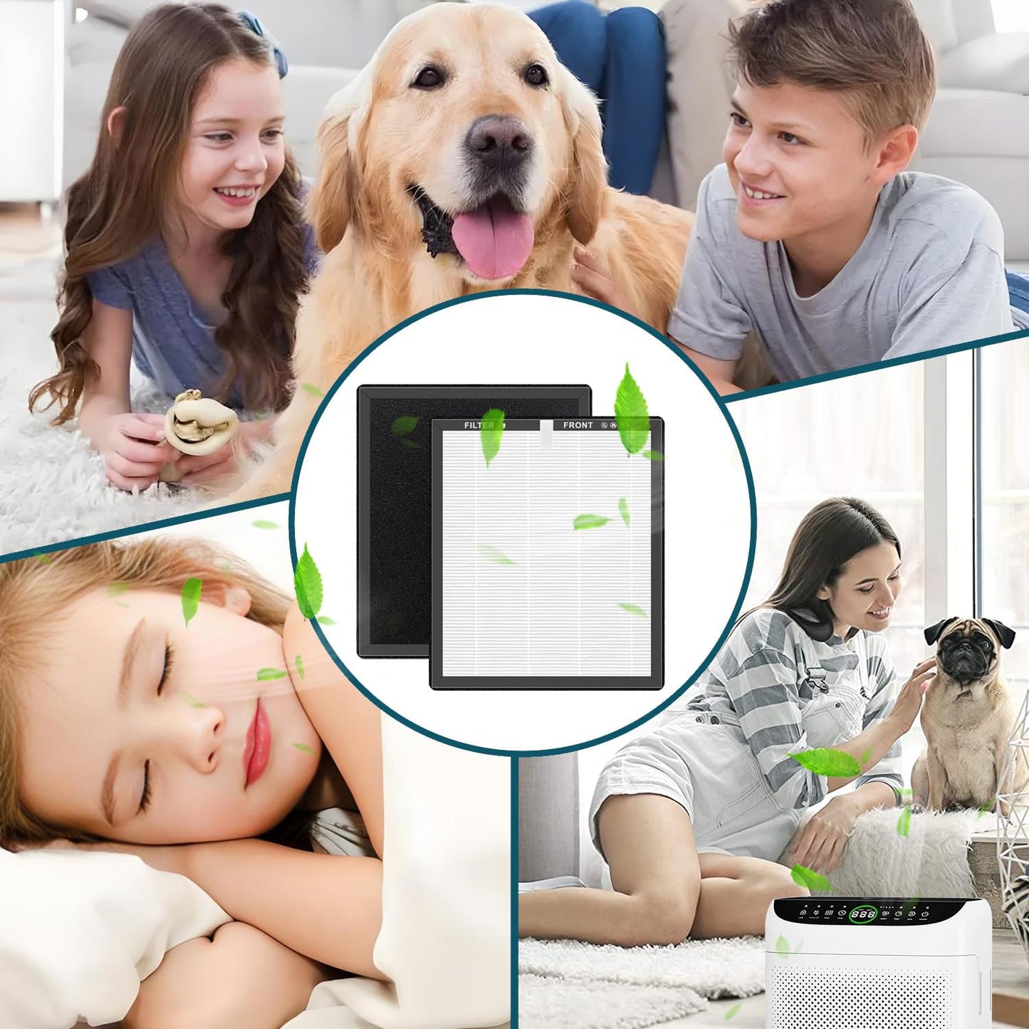 Slirceods ZX001 HEPA Filter Replacement Compatible with AnEgoe ZX001 Air Purifier,3-in-1,H13 Activated Carbon Filter-4pack