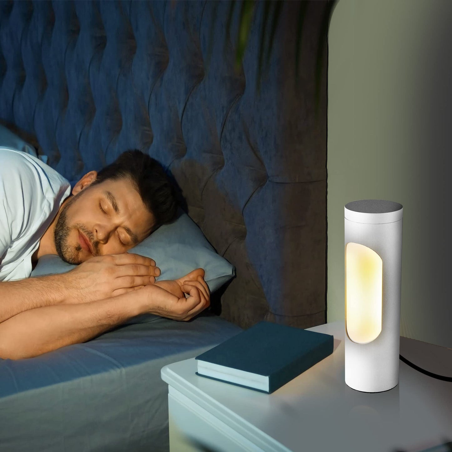 LEDIARY Kosher Lamp for Shabbos, White Table Lamps and Nightlight for Living Room Bedroom,T10 Bulb Included (4W Eqv 40W, 400LM, 3000K)