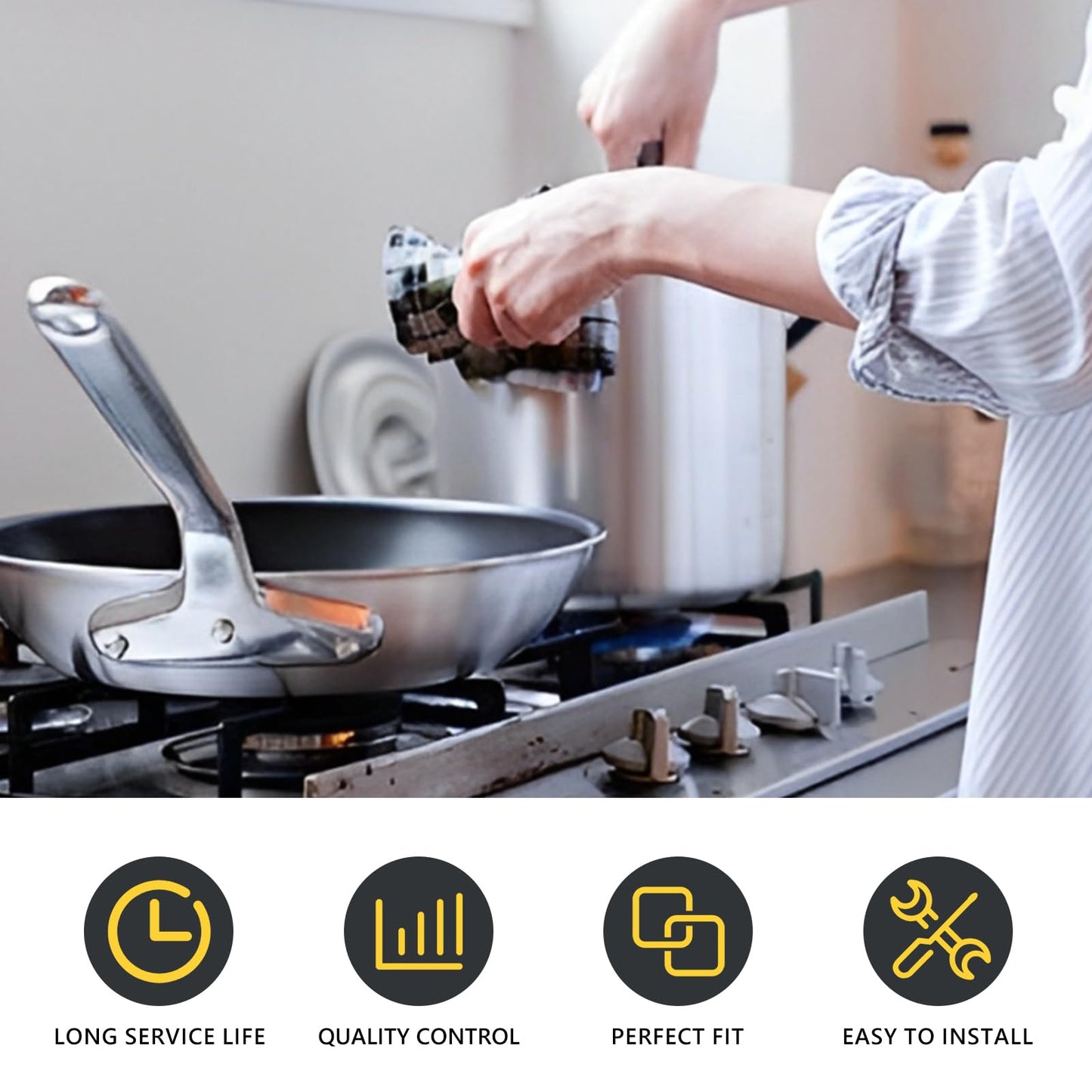 5 Pack WB03X29315 Knob Fit for GE Cooktop Knob Replacement, KIP 5U06 191D9233 Stove Knobs Compatible with GE Gas Stove Knobs Replace Part AP6327765 4585907, Compatible with JGP5030SL1SS JGP5036SL1SS