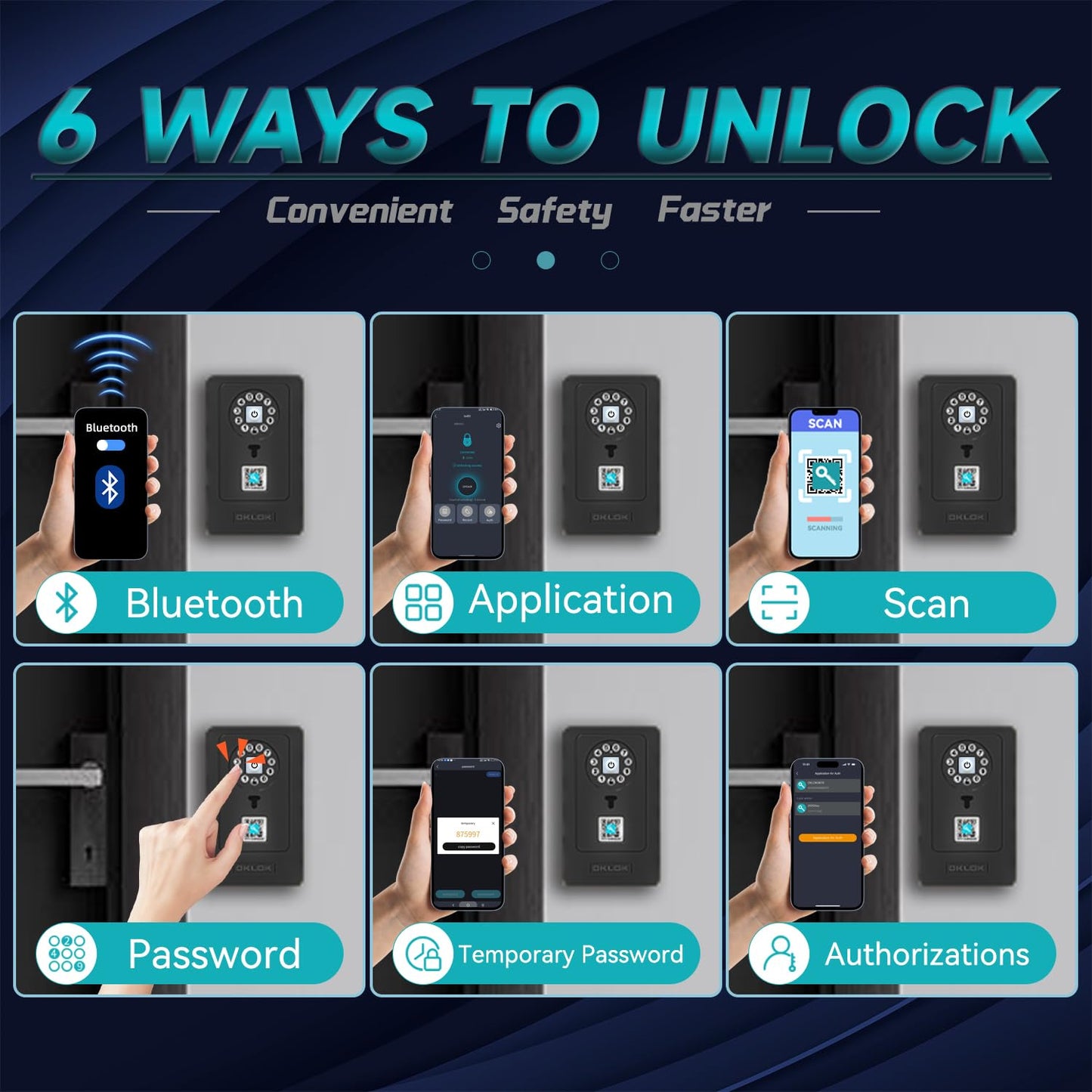 SFW NEW Smart Lock Box, Bluetooth Key Box with App Control & Passcode, Waterproof Wall Mounted & Door Hanging Security Key Lock Box for Home Realtor Office Warehouse