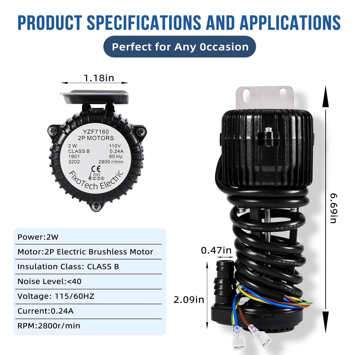 YSP2PJDVF1 Commercial Ice Maker Water Pump | Quiet 110V 2W Replacement Part Compatible with Vevor, Cotlin, Scotsman & Hoshizaki | Easy 3/8" NPT Install for Restaurant & Bar Ice Machine Repair