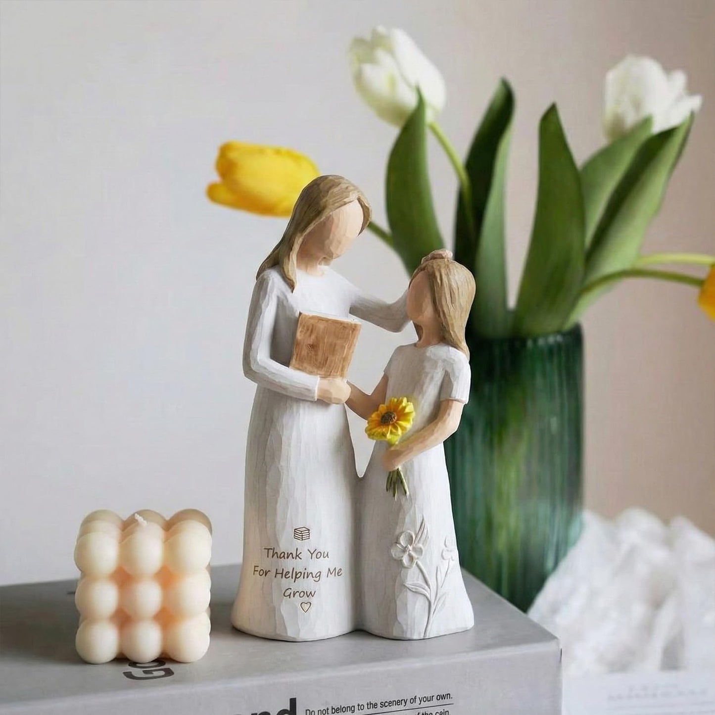 Teacher Gifts for Women, Teacher Appreciation Gifts, Gift for Teachers, Thank You Gifts for Teacher, Solid Resin Sculpture of Teacher and Student Figures, Includes a Greeting Card - 5.71''
