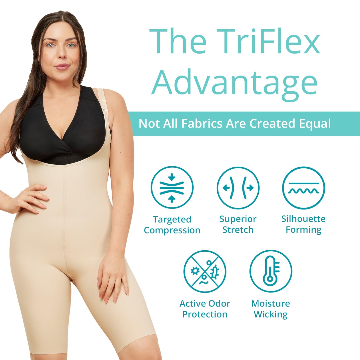 MARENA SFBHS2 Women’s Girdle with High Back, No Closures, Short-Length - Post-surgical Shapewear Support - Medium, Beige