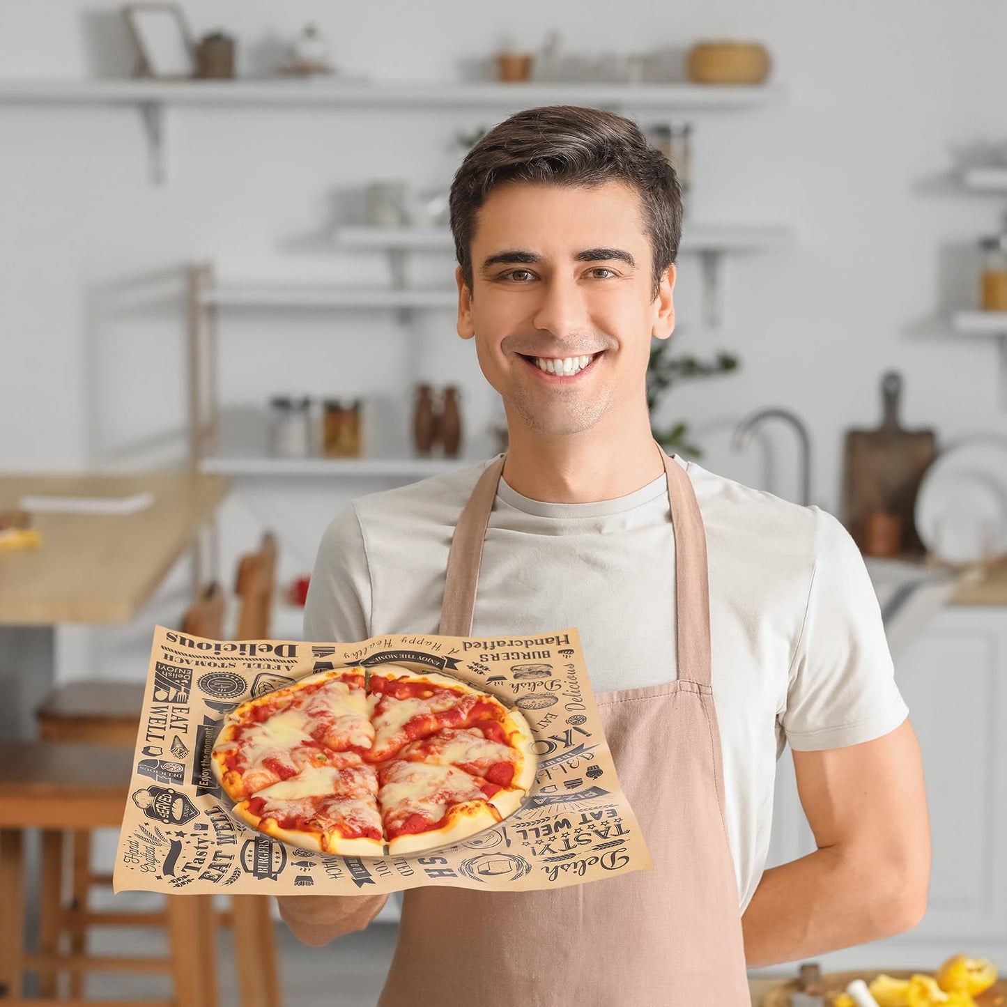 1000 Pcs 12 x 12 Inch Deli Wax Paper Sheets Grease Resistant Tray Basket Liners Newsprint Paper Water and Grease Proof Sandwich Wrapping Square Hot Dog Wrappers for Food Baking (Brown)