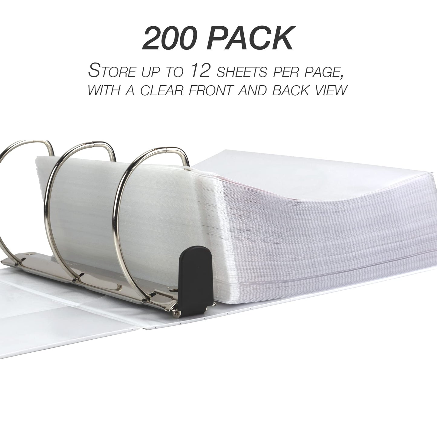 Samsill Sheet Protectors, 8.5x11 Inch Page Protectors for 3 Ring Binder, Super Heavy Duty, Clear Page Protector, Letter Size, Top Loading, Acid Free, 200 Pack