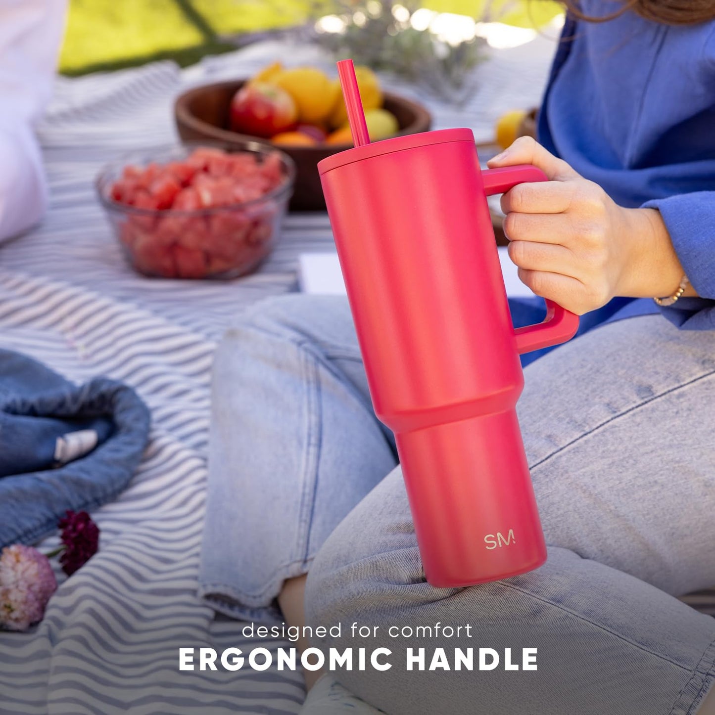 Simple Modern Disney 40 oz Tumbler with Handle & Straw Lid | Insulated Stainless Steel Water Bottle Travel Mug | Gifts for Women Her | Trek Collection | 40oz | Winnie The Pooh in the Wilderness
