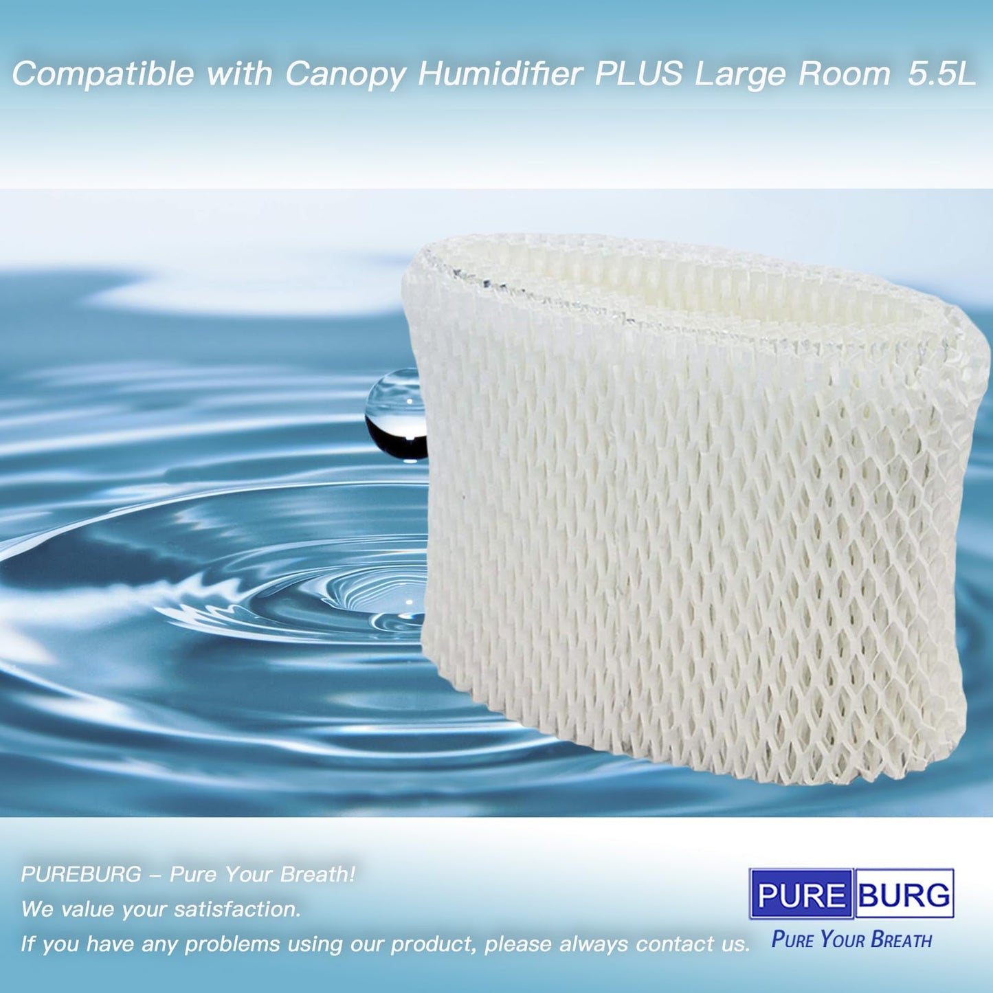 PUREBURG Replacement Filter Compatible with Canopy Humidifier Plus Large Room 5.5L, 2-Pack