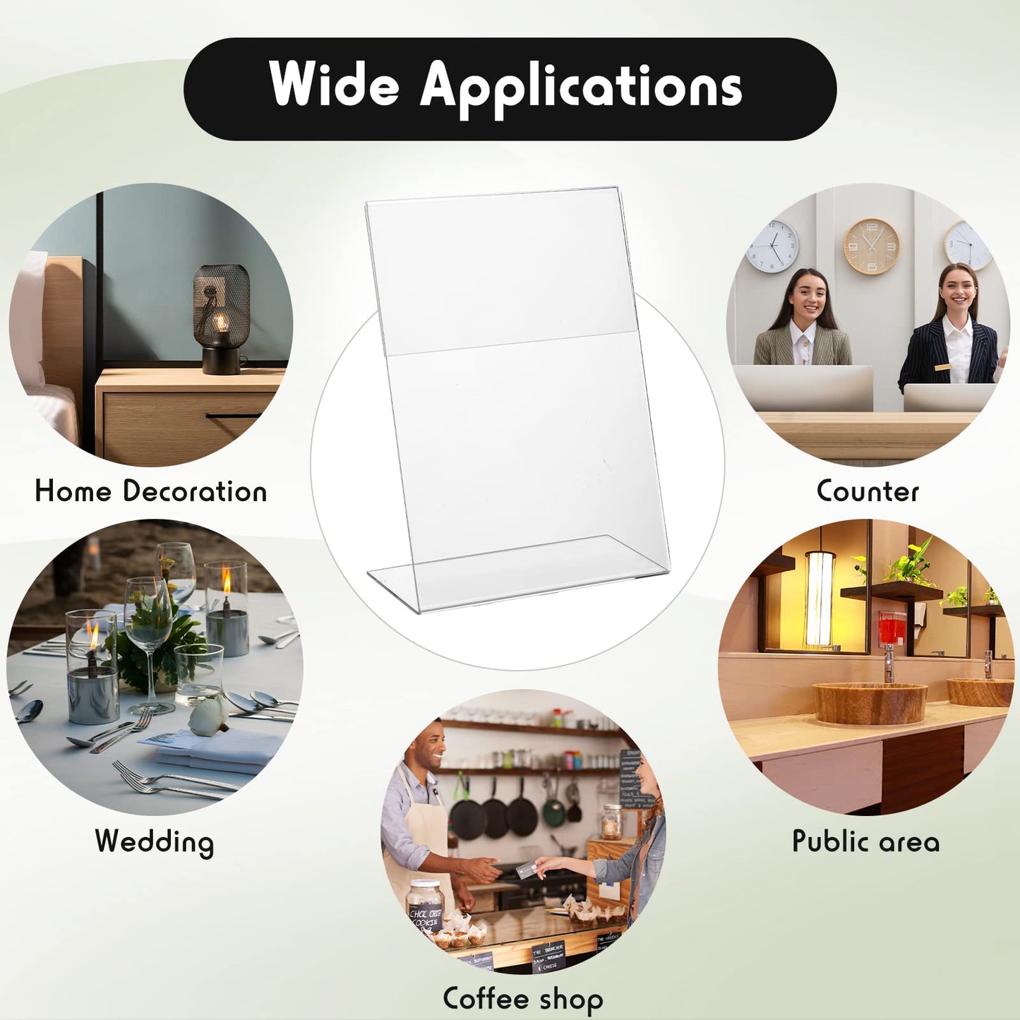 Vicenpal 40 Pcs 5 x 7 Inch Acrylic Sign Holder Acrylic Picture Frames Plastic Picture Flyer Holder l Shaped Photo Frames Self Standing Desktop Table Signs for Office, Store, Restaurant, Vertical